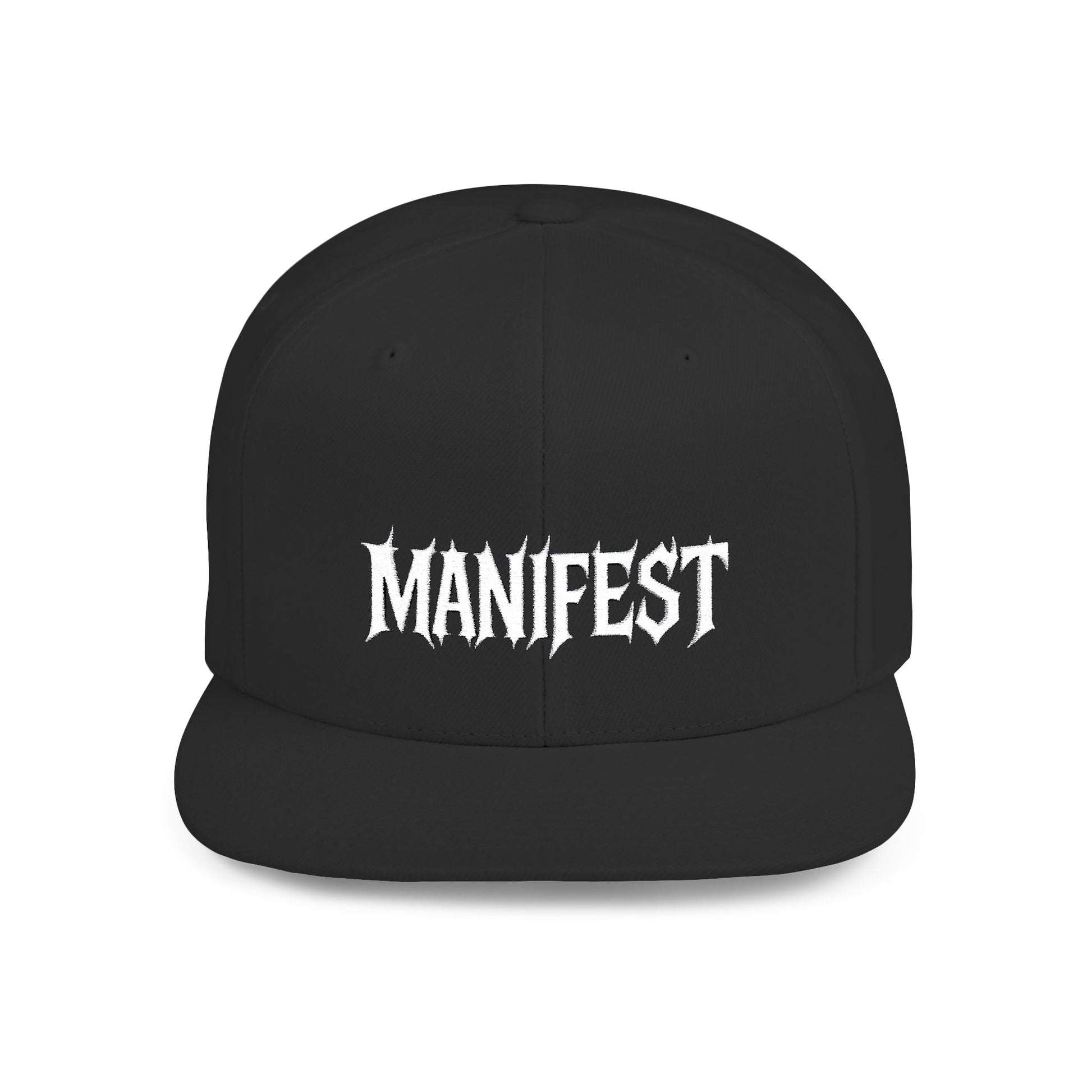Manifest Flat Bill Snapback Hat, Trendy Snapback Cap, Streetwear Hat, Unique Gift for Him, Fashionable Accessories