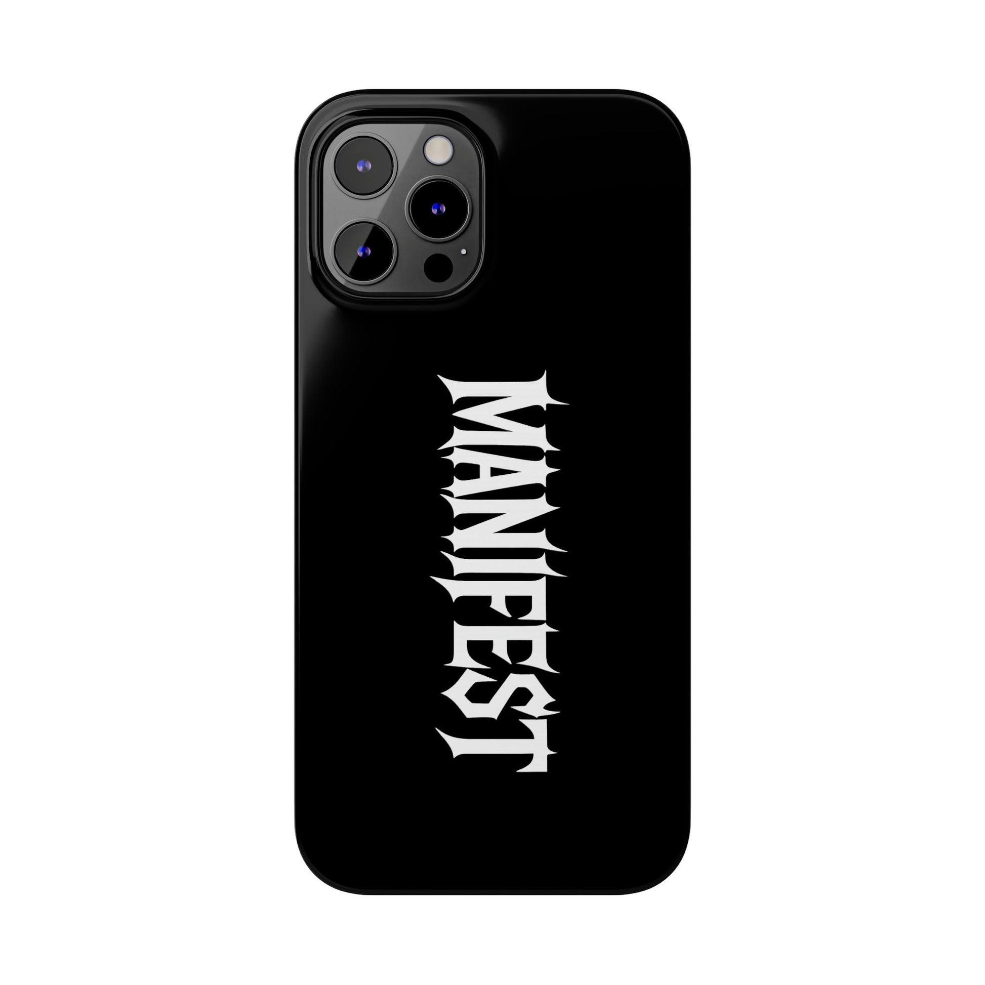 Edgy Slim Phone Cases with 'Manifest' Design, Aesthetic Phone Cover, Cool Gift, Modern Phone Case, Unique Cellphone Accessory