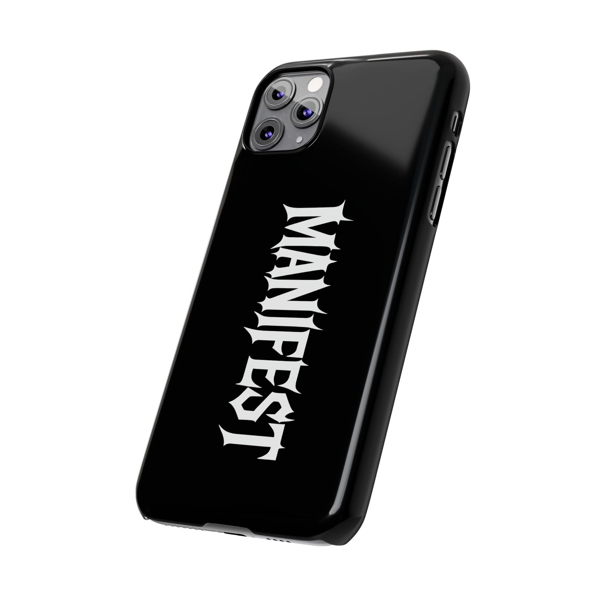 Edgy Slim Phone Cases with 'Manifest' Design, Aesthetic Phone Cover, Cool Gift, Modern Phone Case, Unique Cellphone Accessory