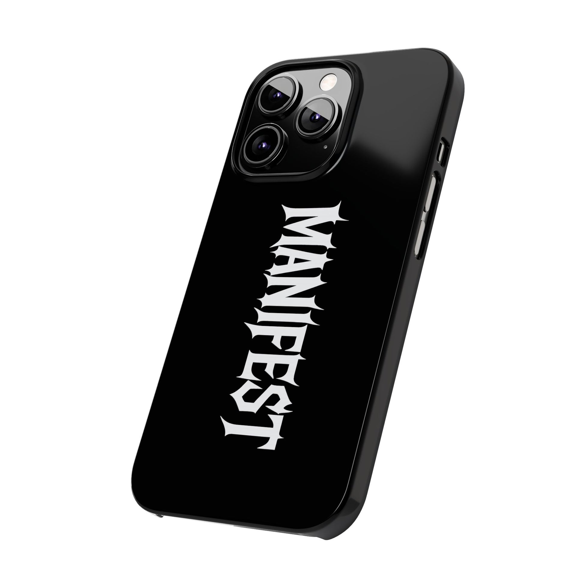 Edgy Slim Phone Cases with 'Manifest' Design, Aesthetic Phone Cover, Cool Gift, Modern Phone Case, Unique Cellphone Accessory