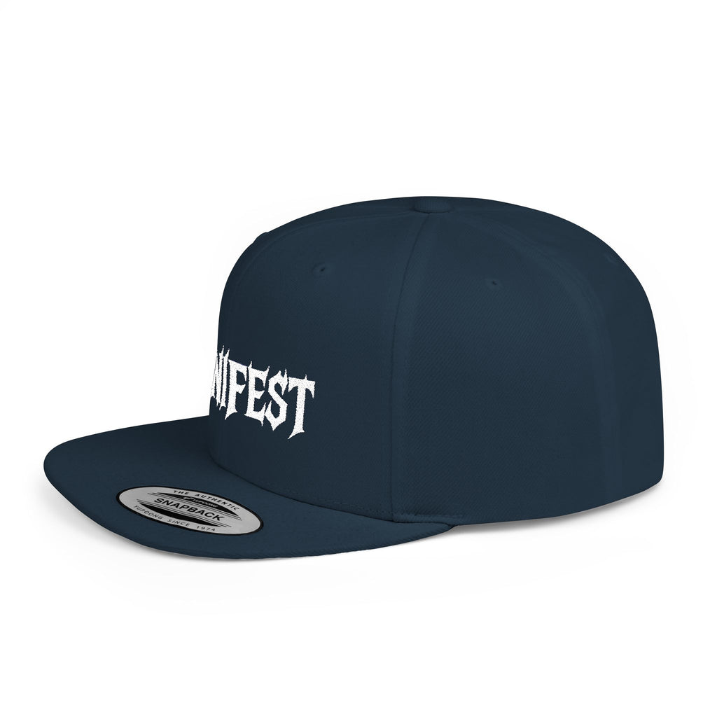 Manifest Flat Bill Snapback Hat, Trendy Snapback Cap, Streetwear Hat, Unique Gift for Him, Fashionable Accessories