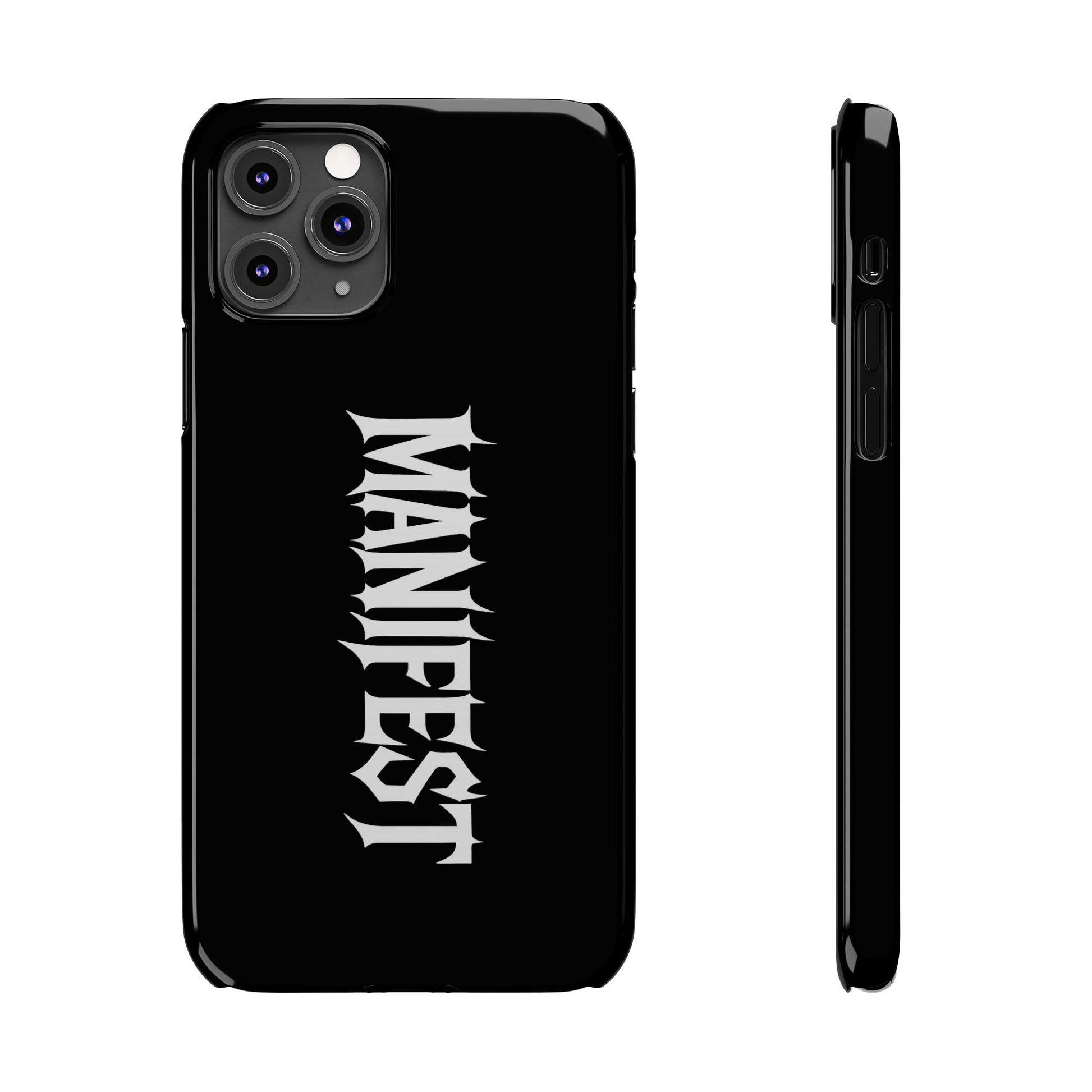 Edgy Slim Phone Cases with 'Manifest' Design, Aesthetic Phone Cover, Cool Gift, Modern Phone Case, Unique Cellphone Accessory