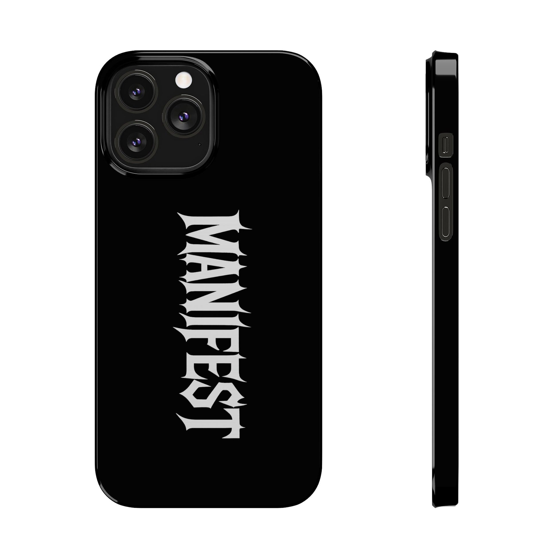 Edgy Slim Phone Cases with 'Manifest' Design, Aesthetic Phone Cover, Cool Gift, Modern Phone Case, Unique Cellphone Accessory