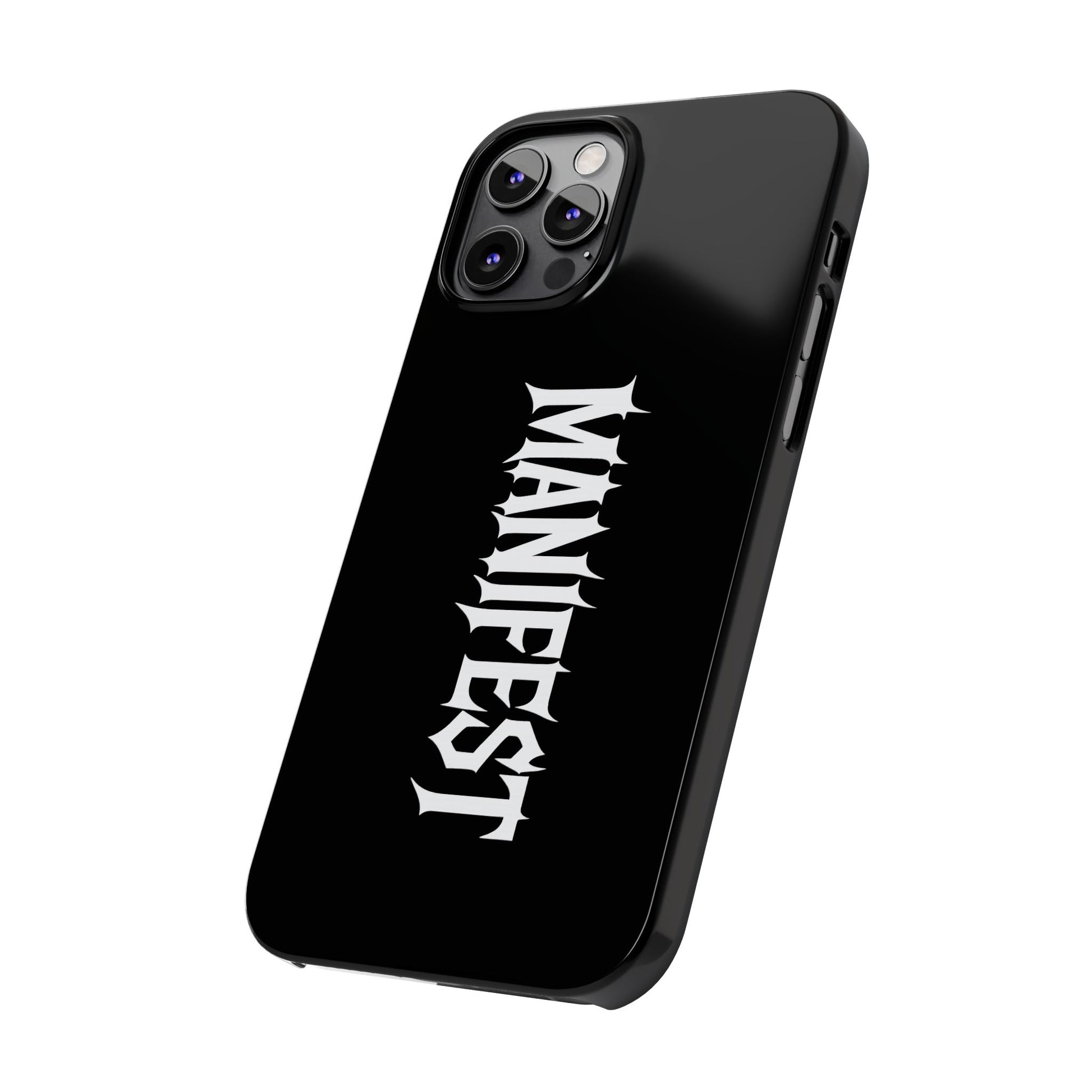 Edgy Slim Phone Cases with 'Manifest' Design, Aesthetic Phone Cover, Cool Gift, Modern Phone Case, Unique Cellphone Accessory