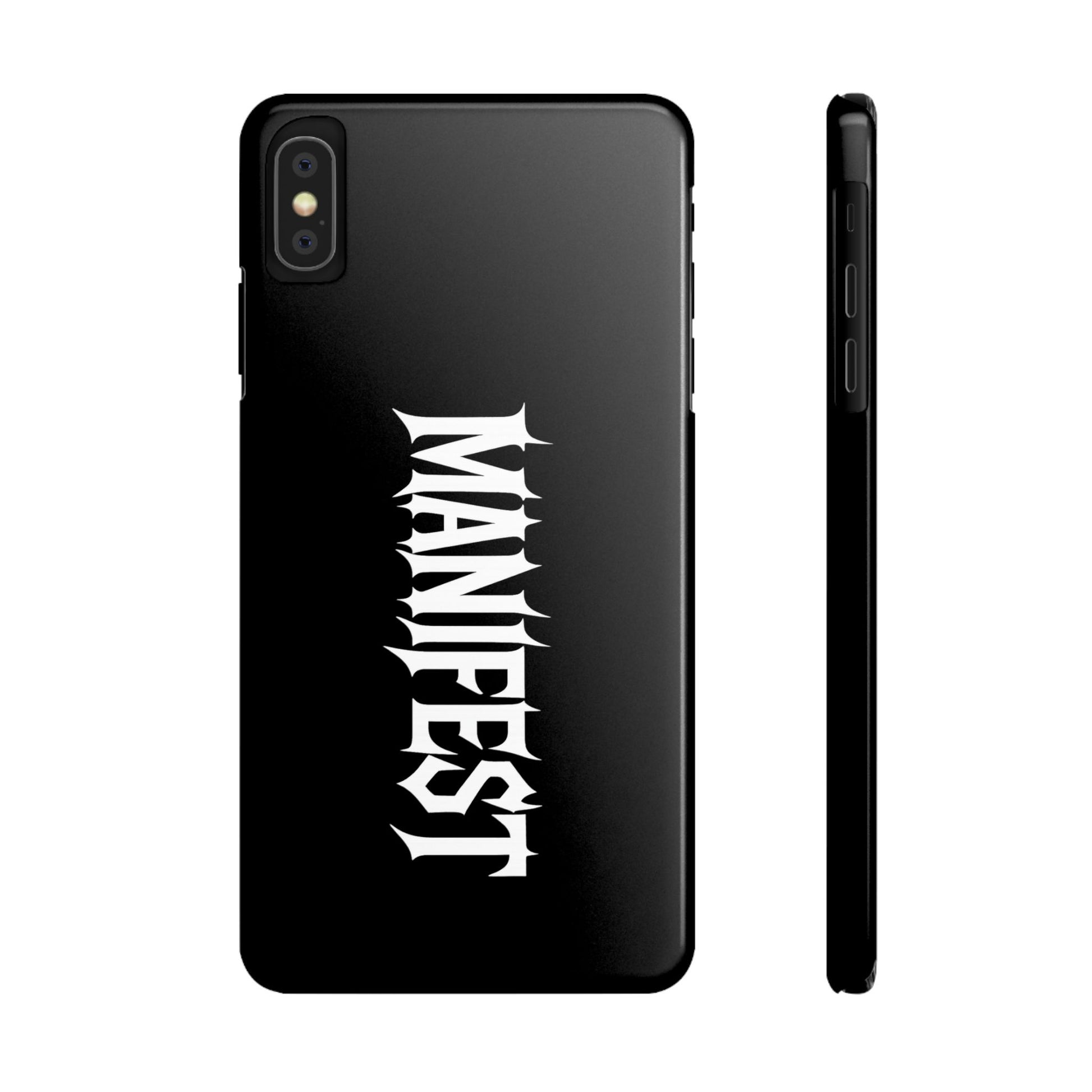 Edgy Slim Phone Cases with 'Manifest' Design, Aesthetic Phone Cover, Cool Gift, Modern Phone Case, Unique Cellphone Accessory