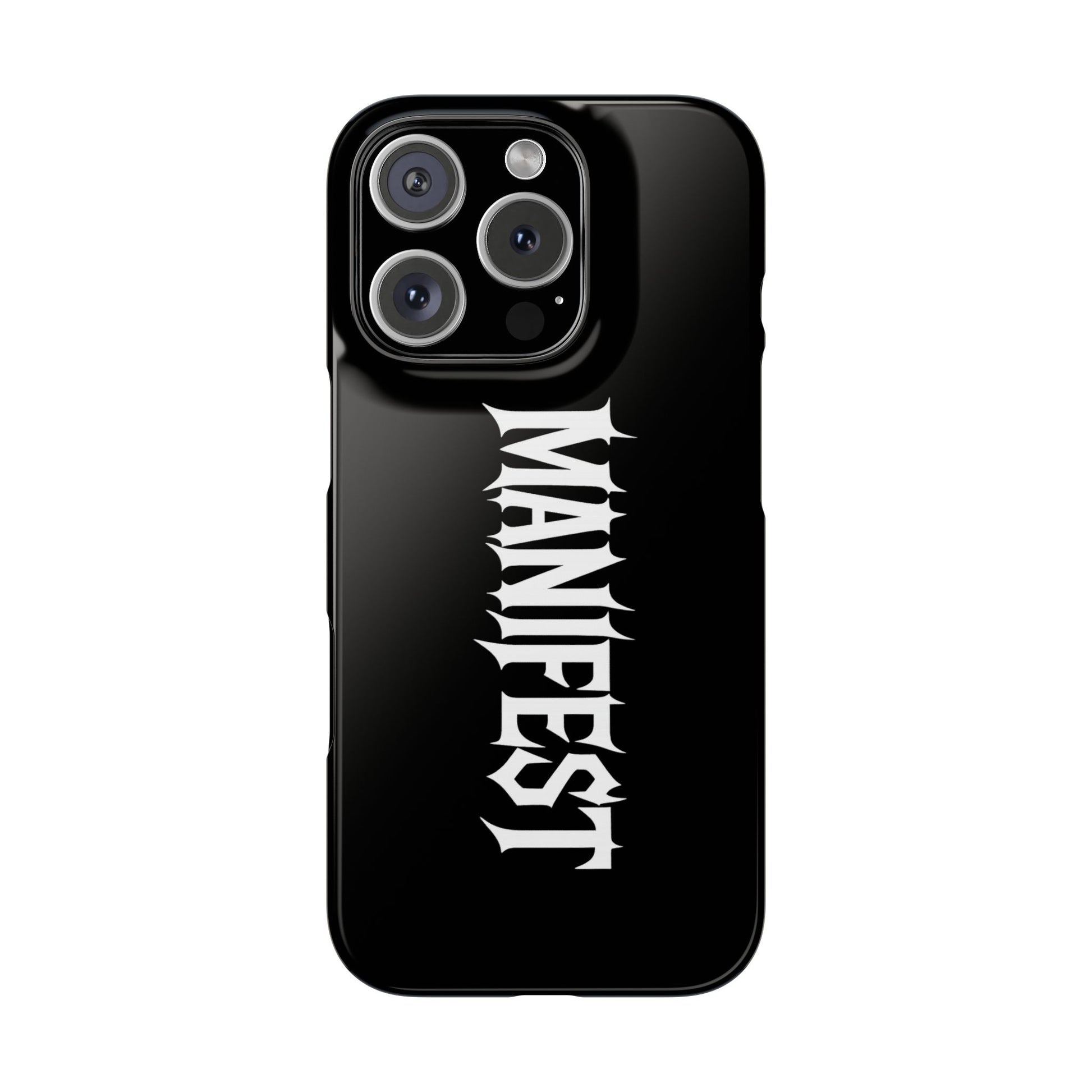 Edgy Slim Phone Cases with 'Manifest' Design, Aesthetic Phone Cover, Cool Gift, Modern Phone Case, Unique Cellphone Accessory