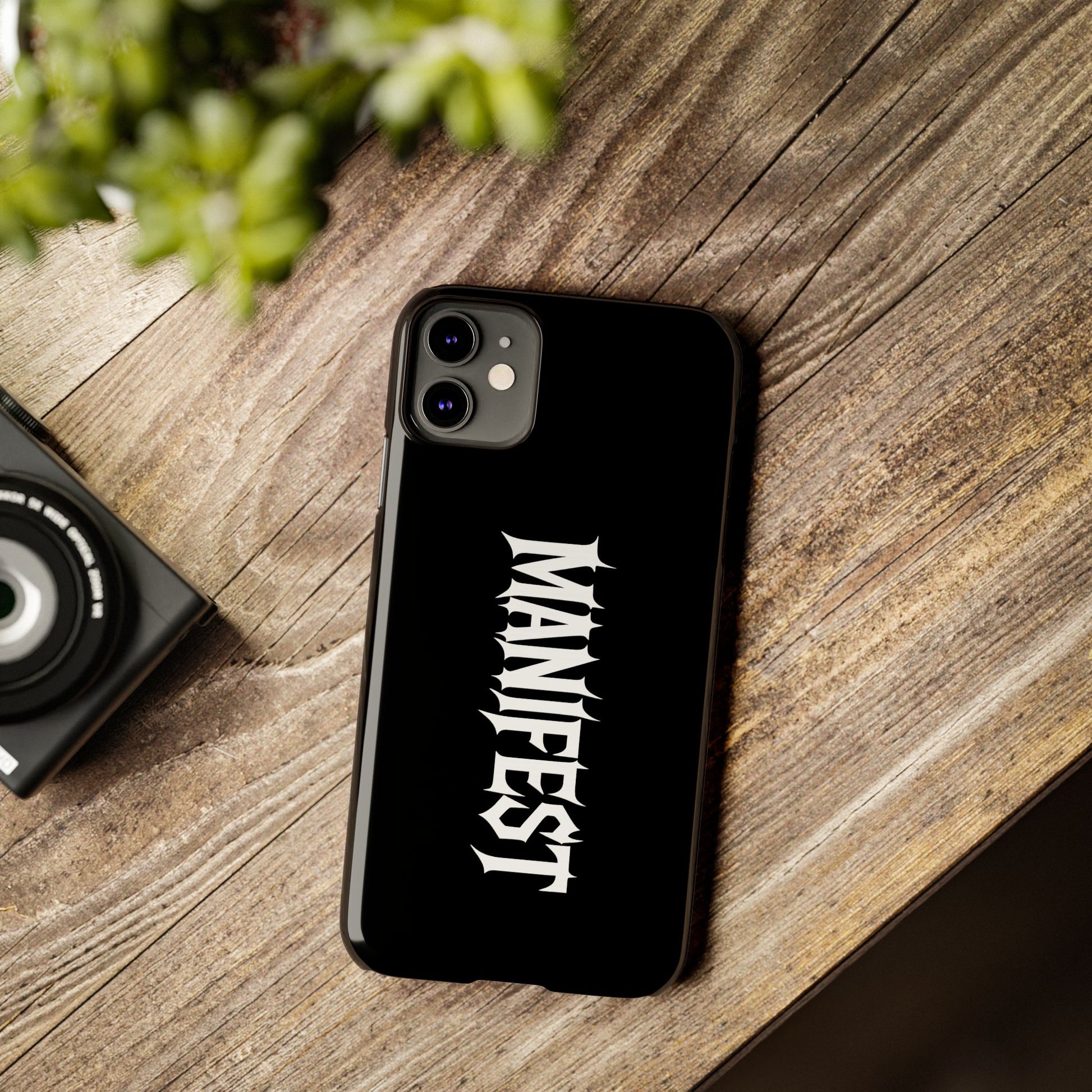 Edgy Slim Phone Cases with 'Manifest' Design, Aesthetic Phone Cover, Cool Gift, Modern Phone Case, Unique Cellphone Accessory