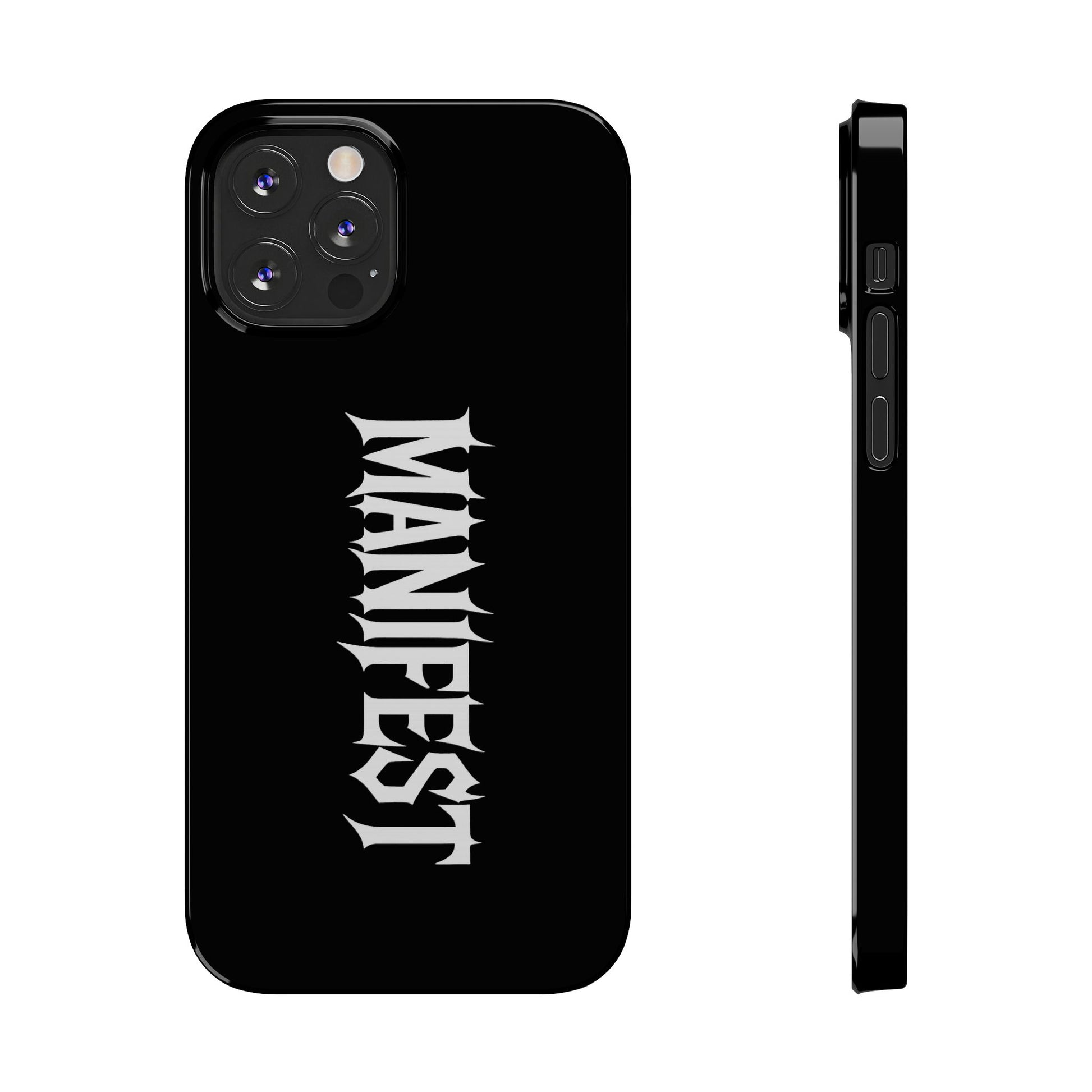 Edgy Slim Phone Cases with 'Manifest' Design, Aesthetic Phone Cover, Cool Gift, Modern Phone Case, Unique Cellphone Accessory