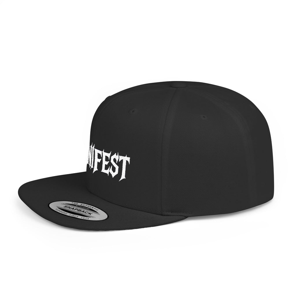 Manifest Flat Bill Snapback Hat, Trendy Snapback Cap, Streetwear Hat, Unique Gift for Him, Fashionable Accessories