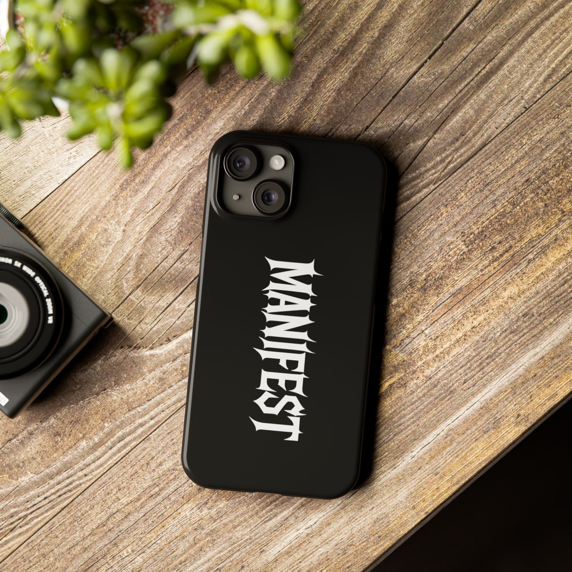 Edgy Slim Phone Cases with 'Manifest' Design, Aesthetic Phone Cover, Cool Gift, Modern Phone Case, Unique Cellphone Accessory