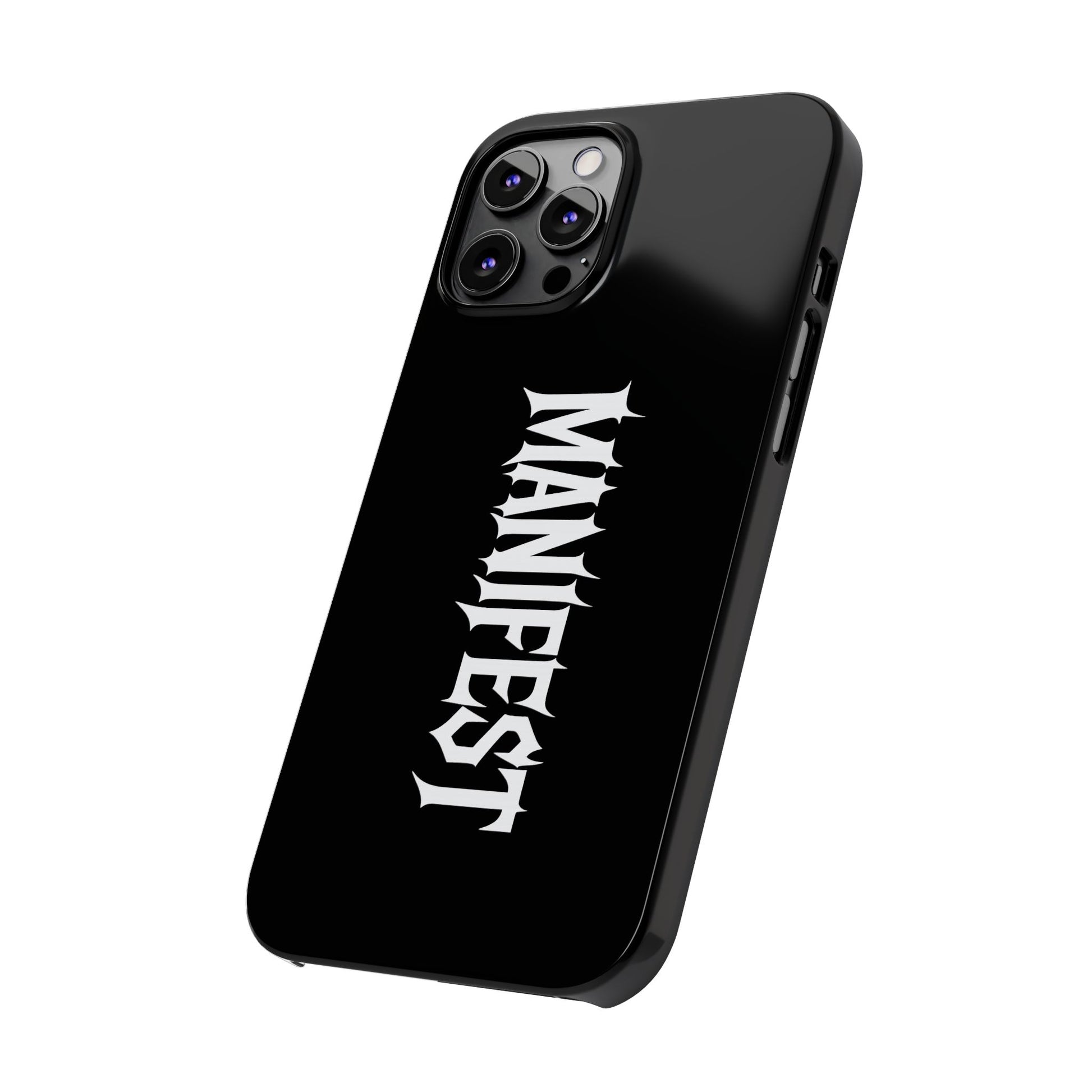 Edgy Slim Phone Cases with 'Manifest' Design, Aesthetic Phone Cover, Cool Gift, Modern Phone Case, Unique Cellphone Accessory