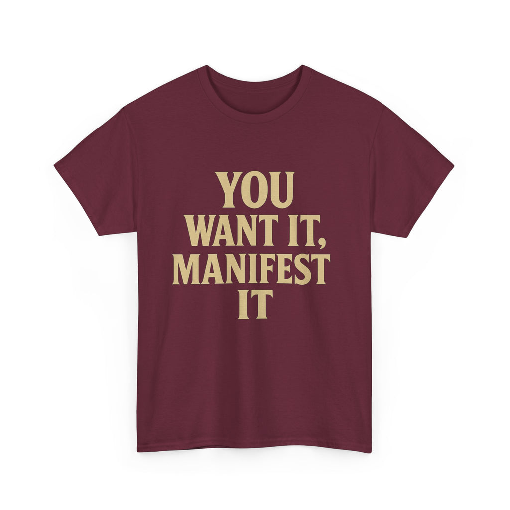 Manifest Your Dreams Unisex Heavy Cotton Tee, Inspirational Tee, Motivational T-Shirt, Gift for Dreamers, Affirmation Apparel