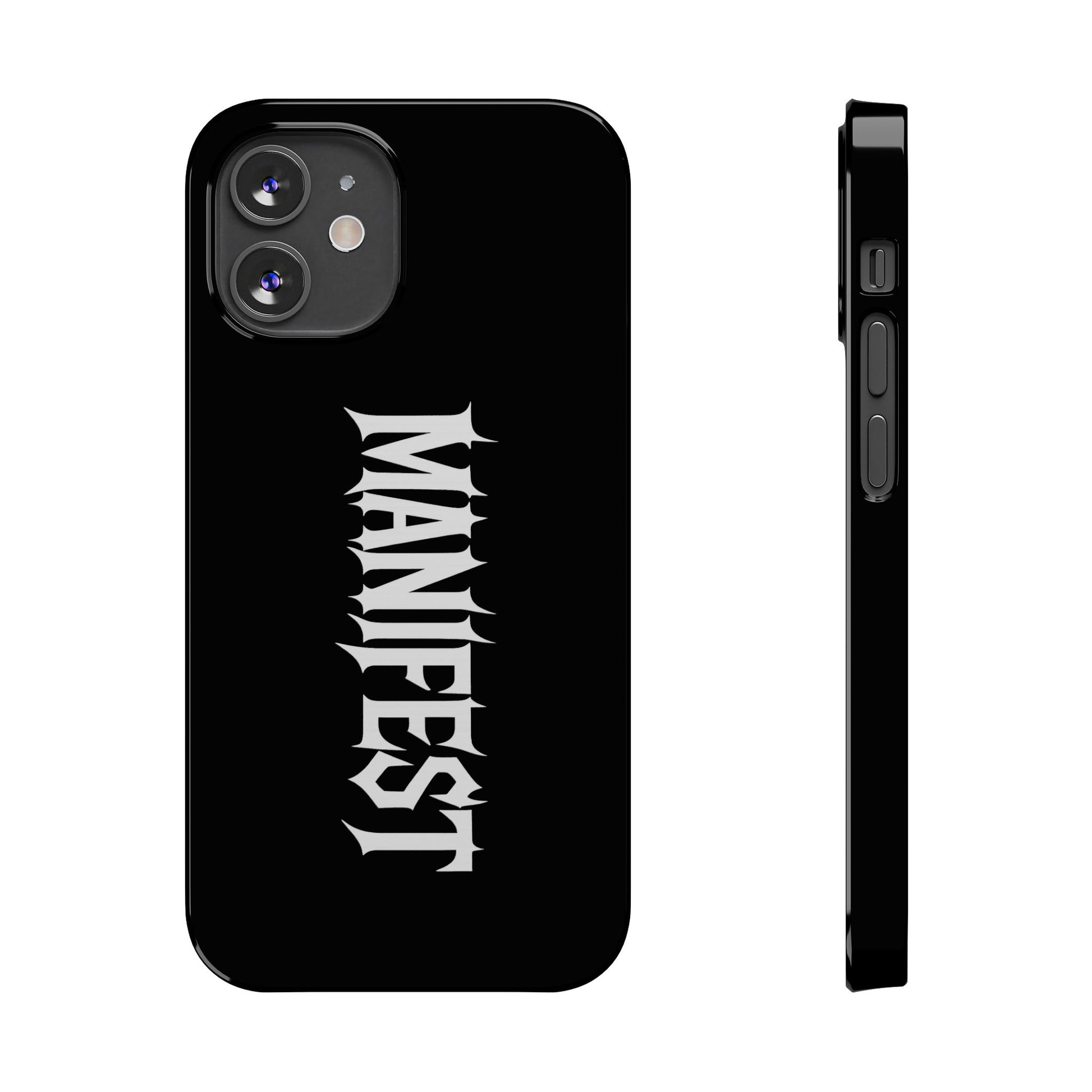 Edgy Slim Phone Cases with 'Manifest' Design, Aesthetic Phone Cover, Cool Gift, Modern Phone Case, Unique Cellphone Accessory