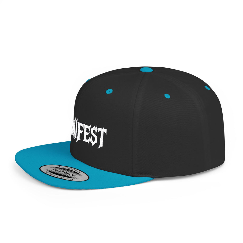 Manifest Flat Bill Snapback Hat, Trendy Snapback Cap, Streetwear Hat, Unique Gift for Him, Fashionable Accessories