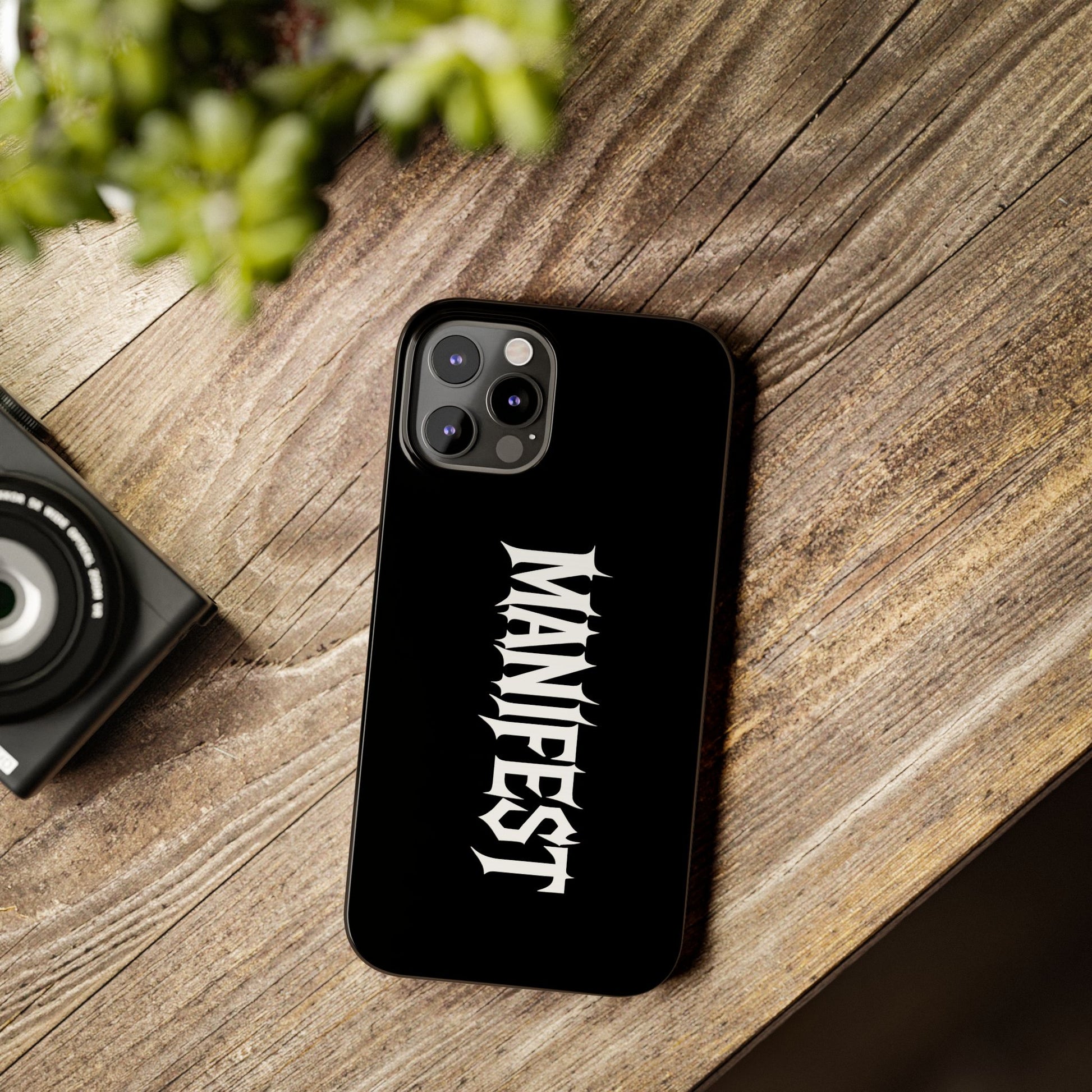 Edgy Slim Phone Cases with 'Manifest' Design, Aesthetic Phone Cover, Cool Gift, Modern Phone Case, Unique Cellphone Accessory