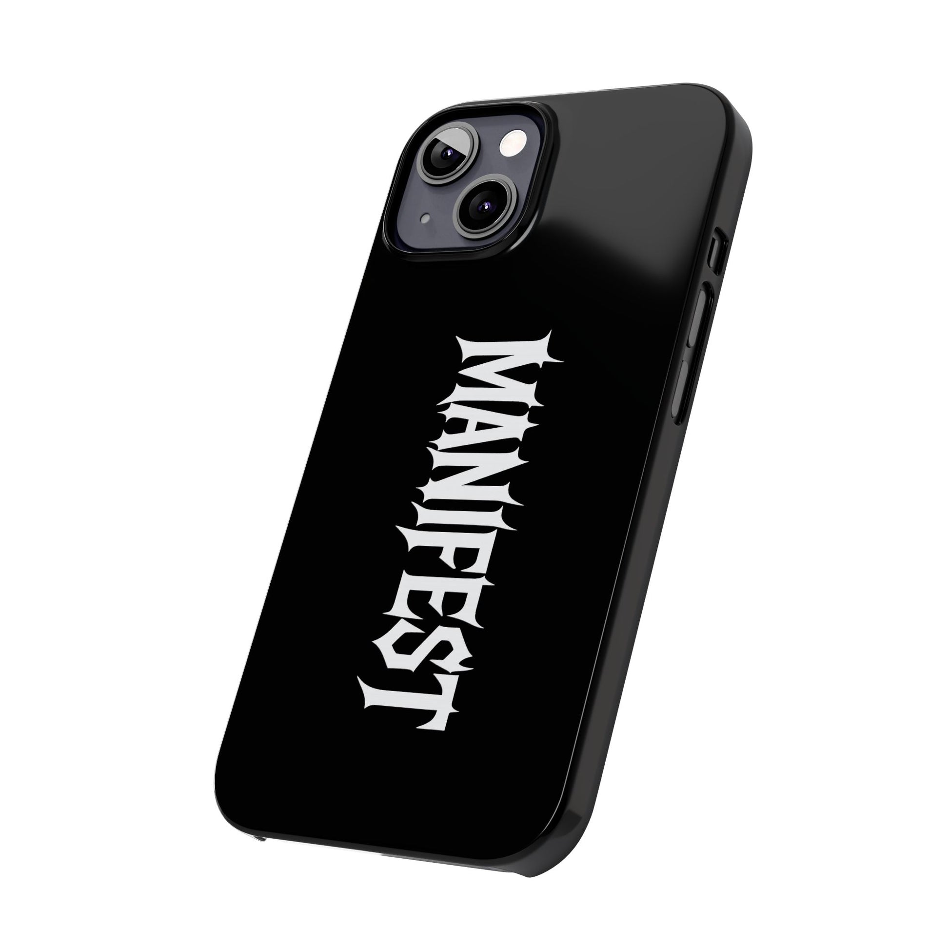 Edgy Slim Phone Cases with 'Manifest' Design, Aesthetic Phone Cover, Cool Gift, Modern Phone Case, Unique Cellphone Accessory