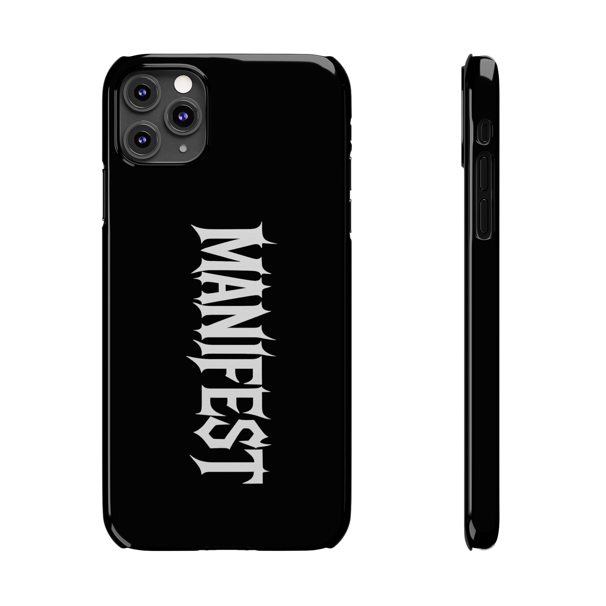 Edgy Slim Phone Cases with 'Manifest' Design, Aesthetic Phone Cover, Cool Gift, Modern Phone Case, Unique Cellphone Accessory