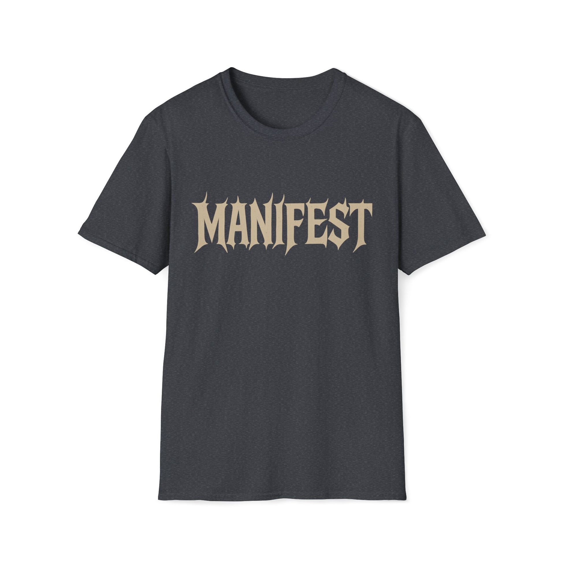 "Manifest" Unisex Softstyle T-Shirt, Inspirational Tee, Motivational Shirt, Gift for Dreamers, Self-Help Apparel
