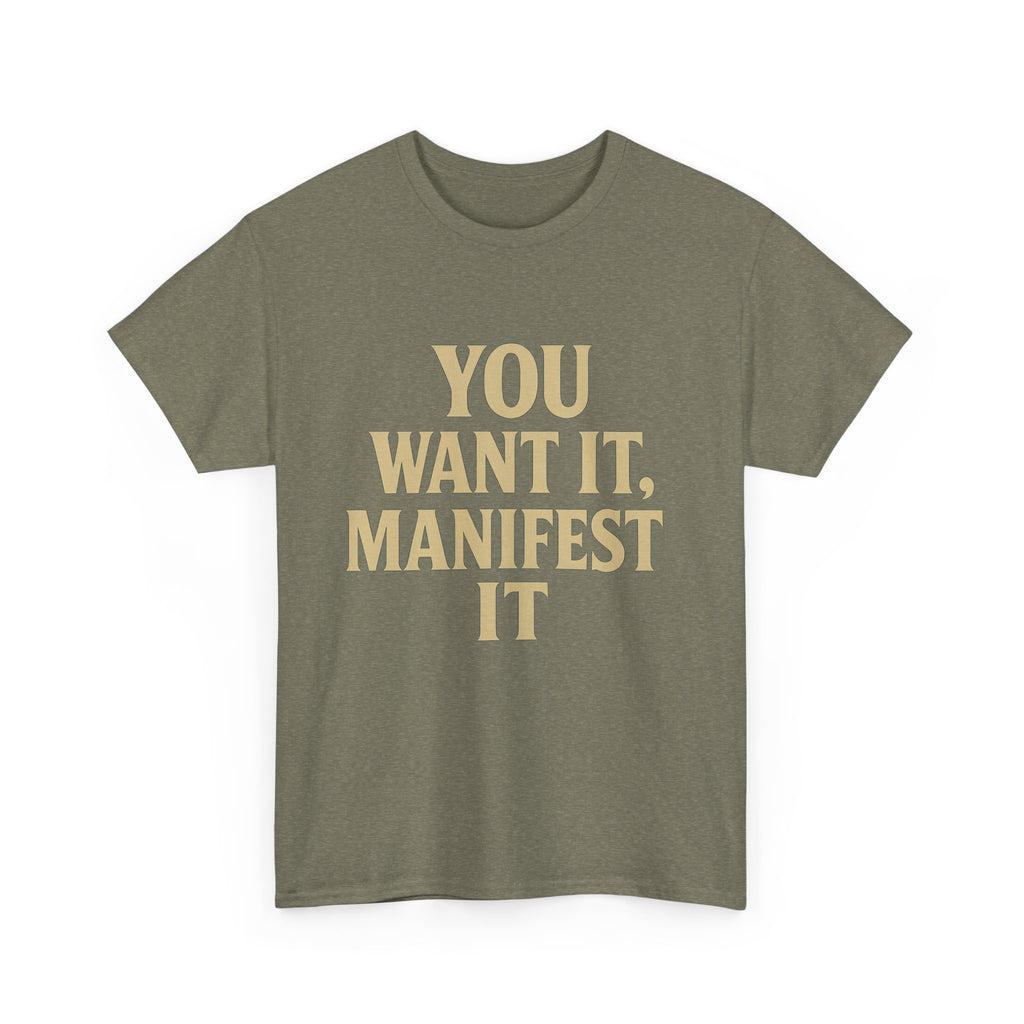 Manifest Your Dreams Unisex Heavy Cotton Tee, Inspirational Tee, Motivational T-Shirt, Gift for Dreamers, Affirmation Apparel