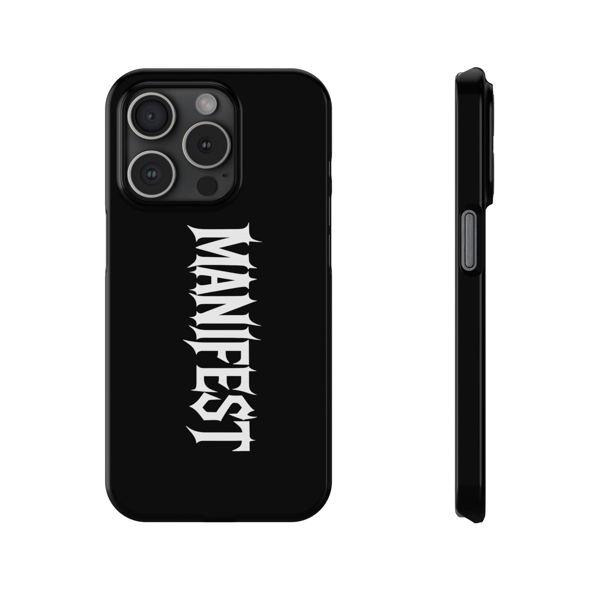 Edgy Slim Phone Cases with 'Manifest' Design, Aesthetic Phone Cover, Cool Gift, Modern Phone Case, Unique Cellphone Accessory