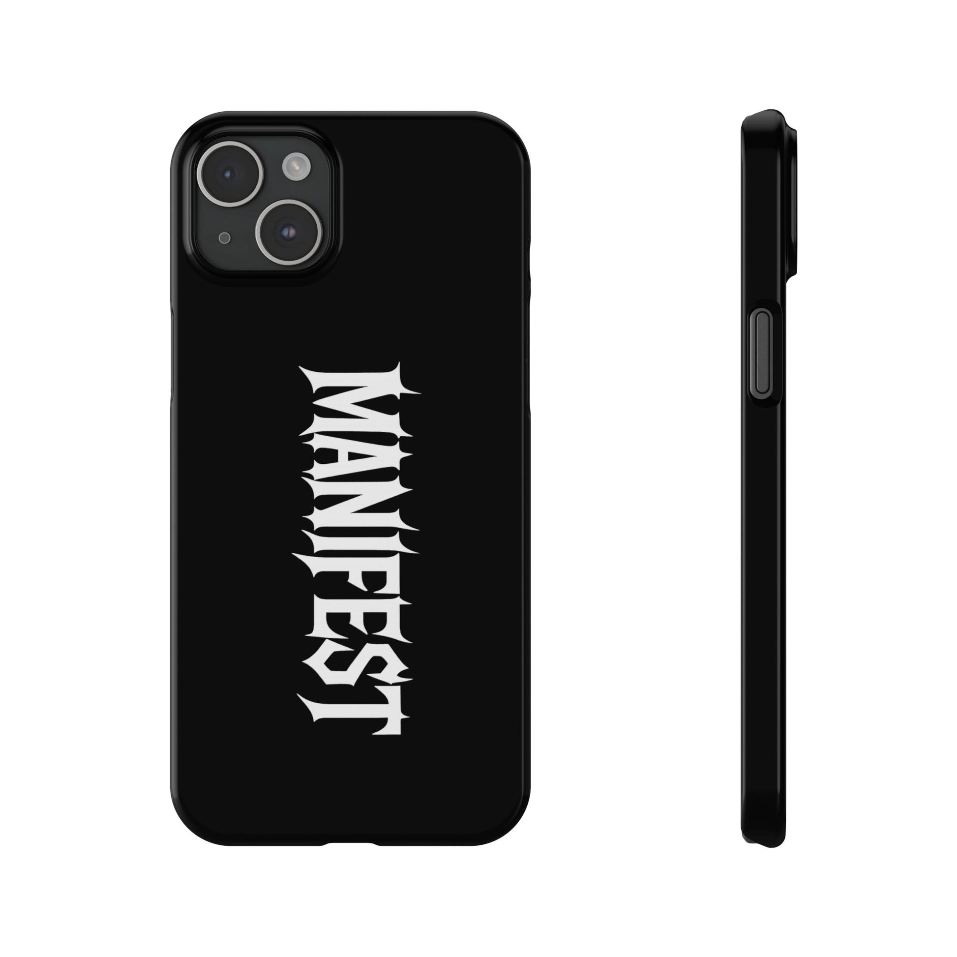 Edgy Slim Phone Cases with 'Manifest' Design, Aesthetic Phone Cover, Cool Gift, Modern Phone Case, Unique Cellphone Accessory