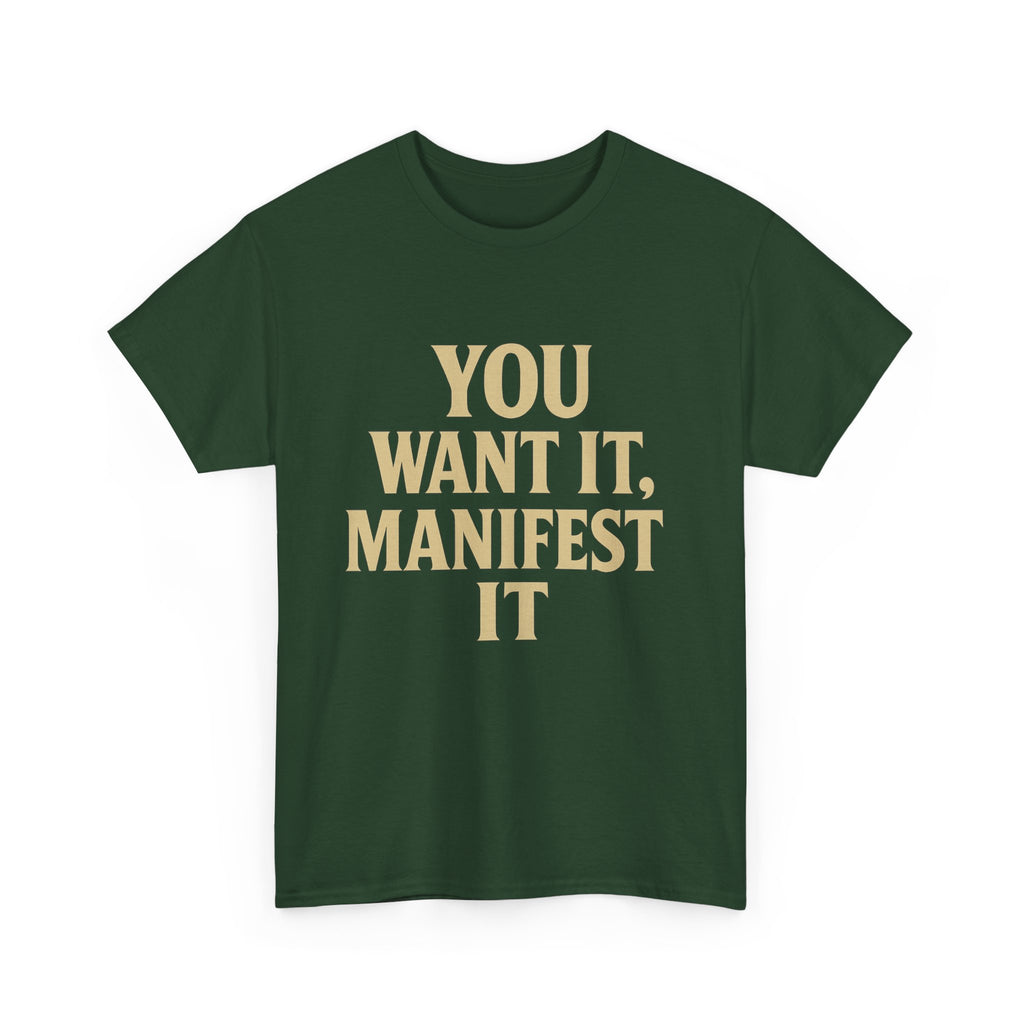 Manifest Your Dreams Unisex Heavy Cotton Tee, Inspirational Tee, Motivational T-Shirt, Gift for Dreamers, Affirmation Apparel