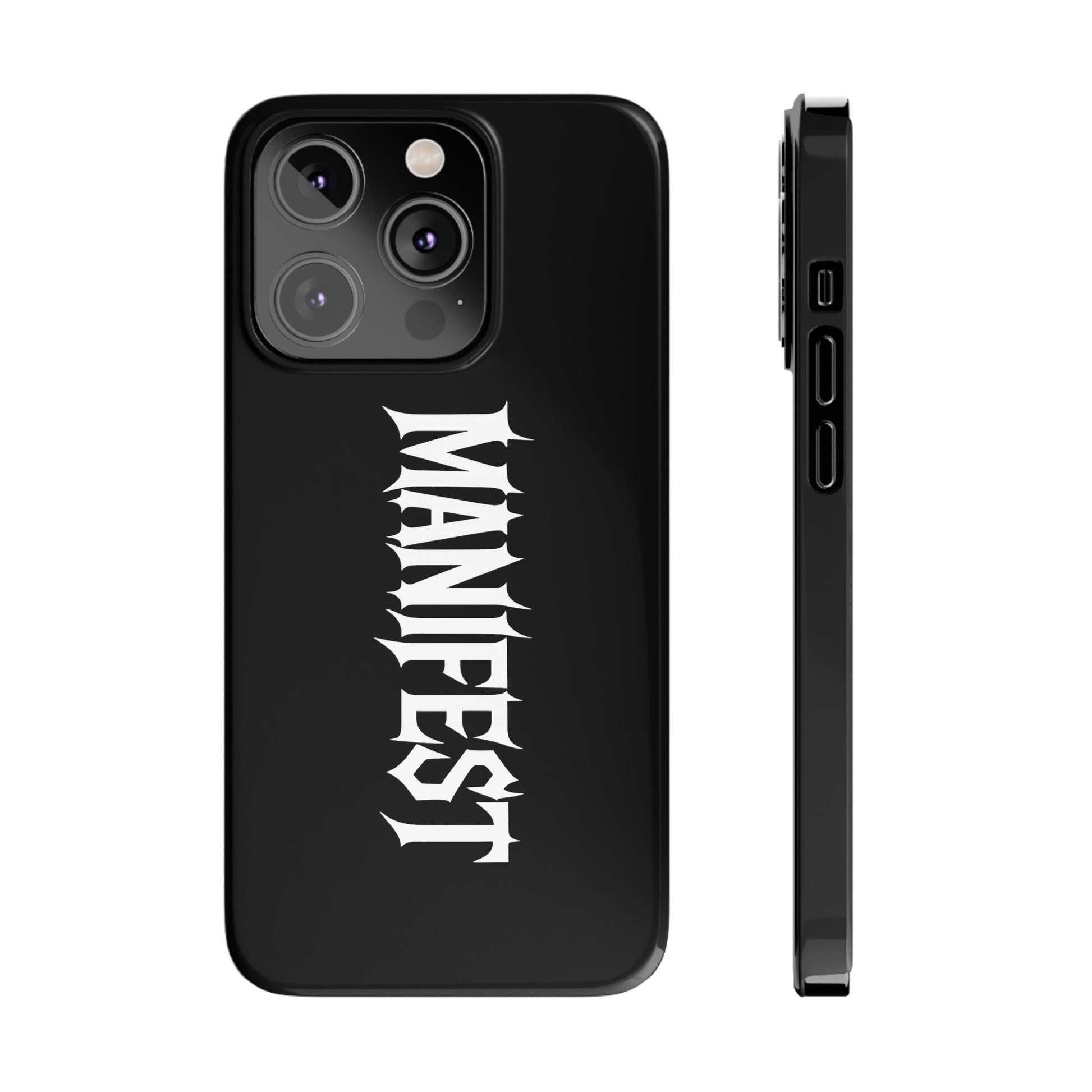 Edgy Slim Phone Cases with 'Manifest' Design, Aesthetic Phone Cover, Cool Gift, Modern Phone Case, Unique Cellphone Accessory