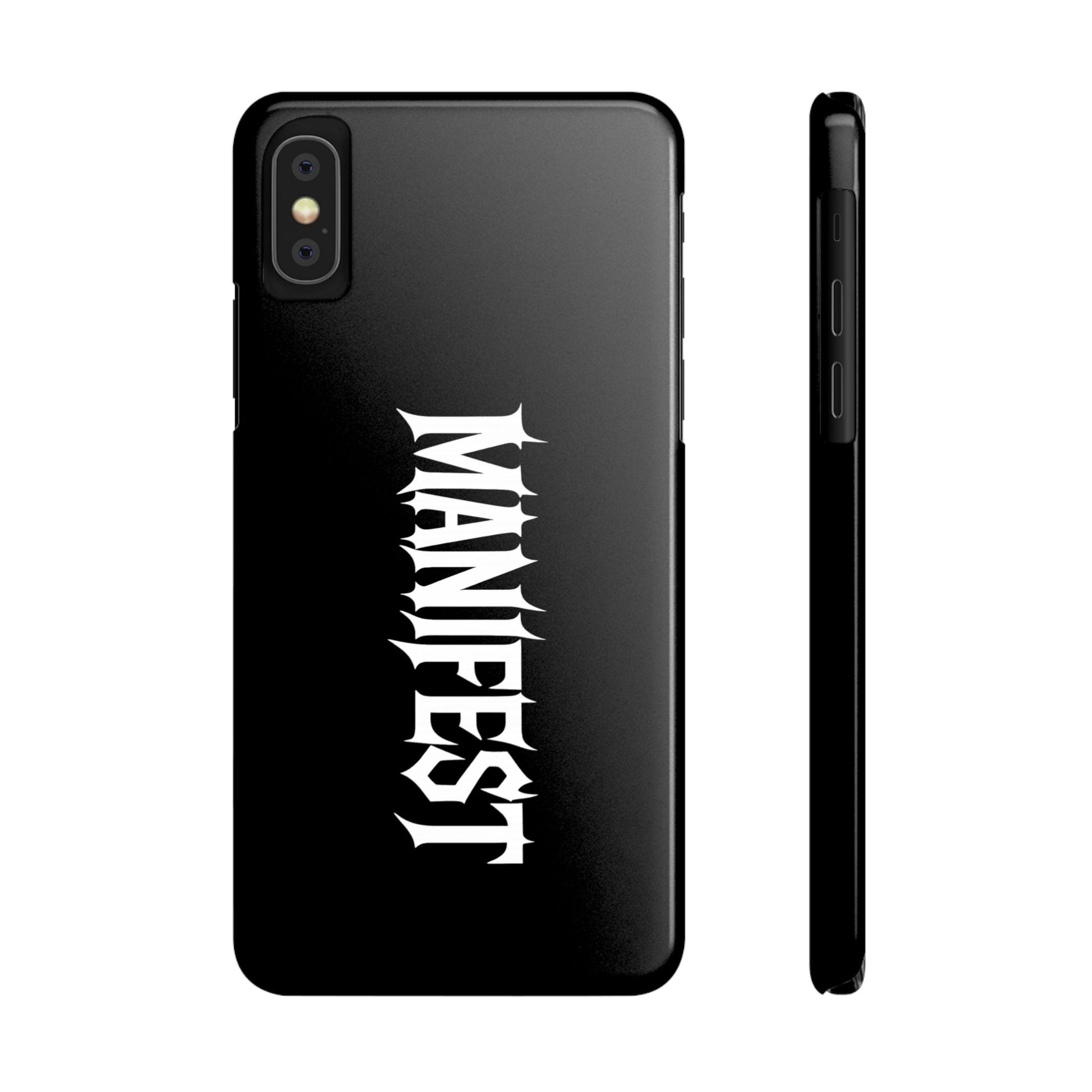Edgy Slim Phone Cases with 'Manifest' Design, Aesthetic Phone Cover, Cool Gift, Modern Phone Case, Unique Cellphone Accessory