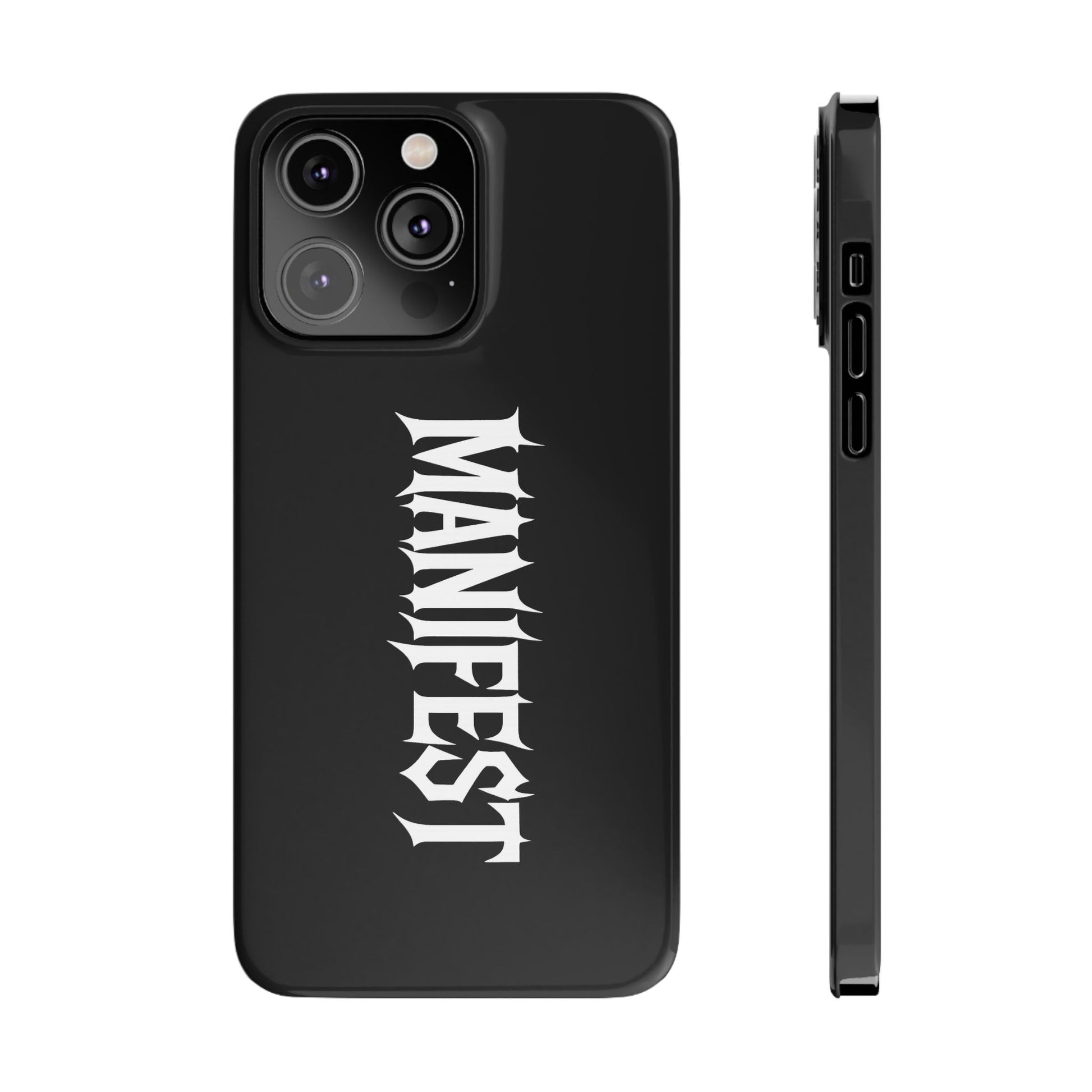 Edgy Slim Phone Cases with 'Manifest' Design, Aesthetic Phone Cover, Cool Gift, Modern Phone Case, Unique Cellphone Accessory
