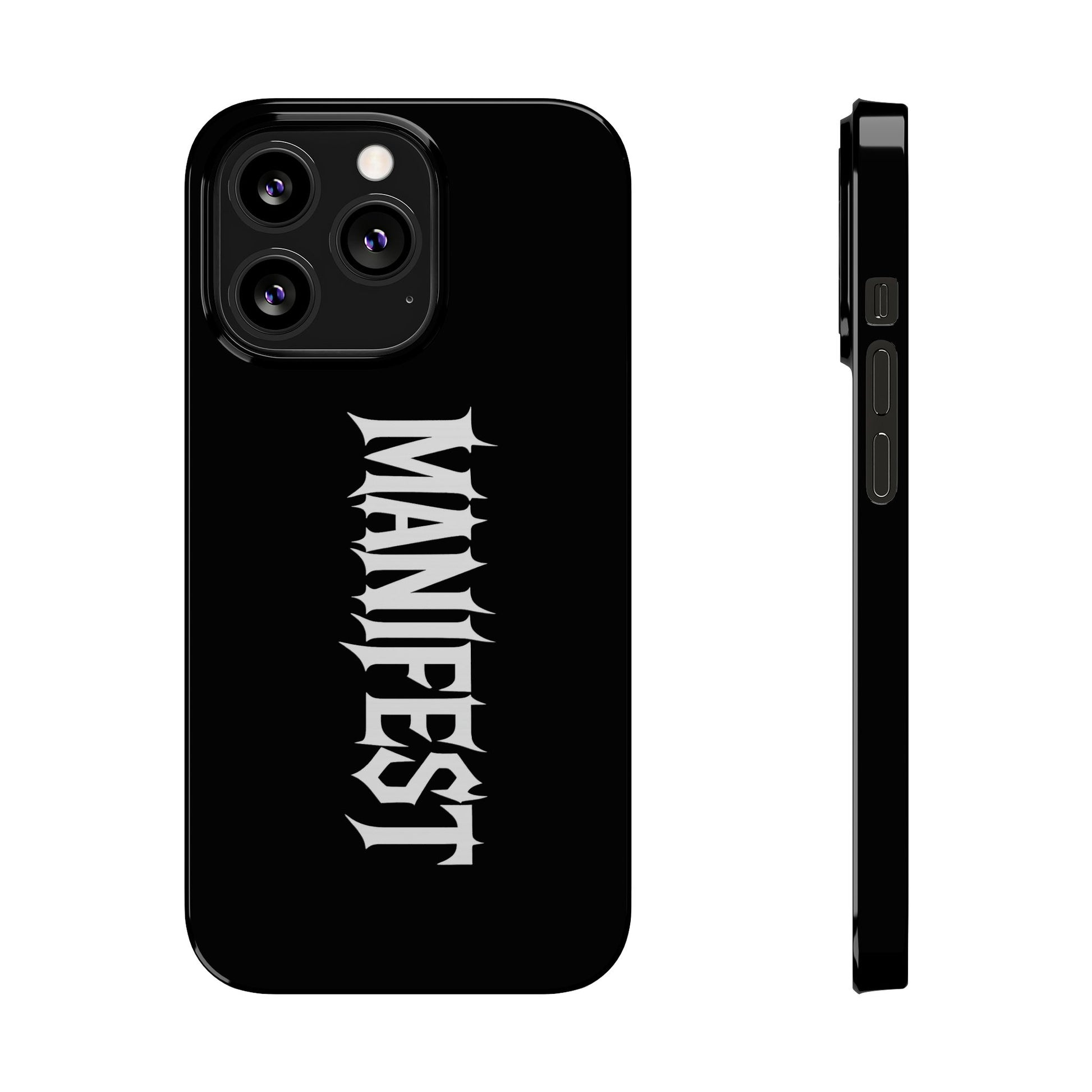 Edgy Slim Phone Cases with 'Manifest' Design, Aesthetic Phone Cover, Cool Gift, Modern Phone Case, Unique Cellphone Accessory