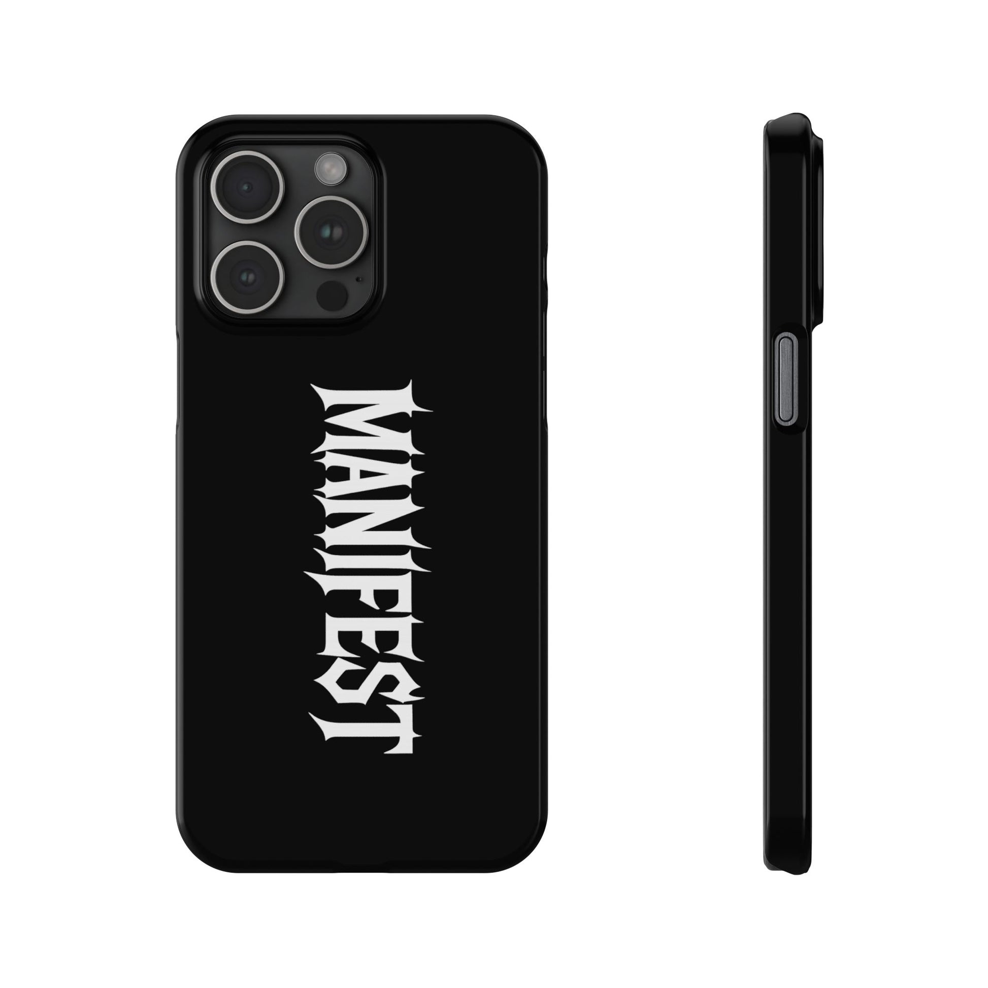 Edgy Slim Phone Cases with 'Manifest' Design, Aesthetic Phone Cover, Cool Gift, Modern Phone Case, Unique Cellphone Accessory