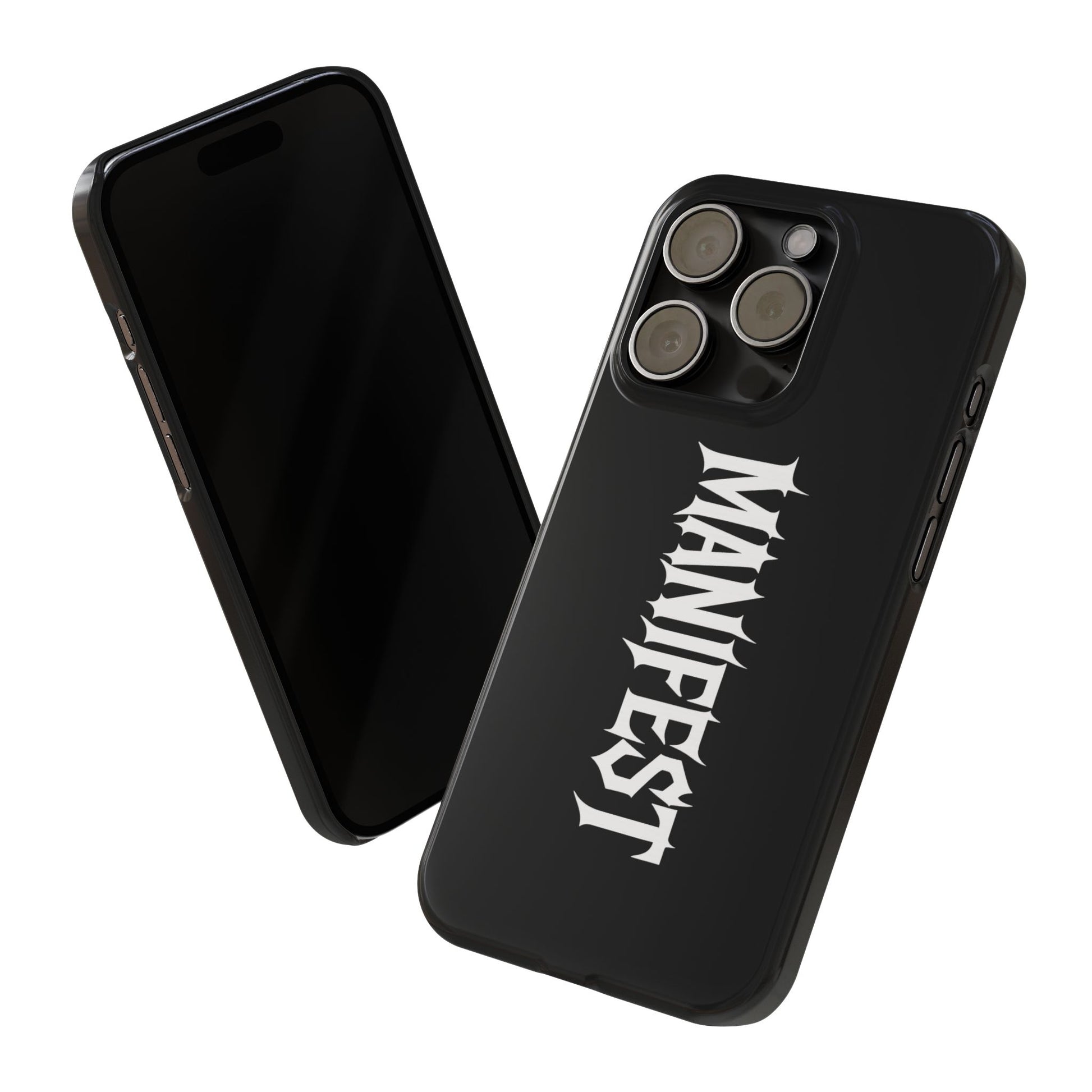 Edgy Slim Phone Cases with 'Manifest' Design, Aesthetic Phone Cover, Cool Gift, Modern Phone Case, Unique Cellphone Accessory