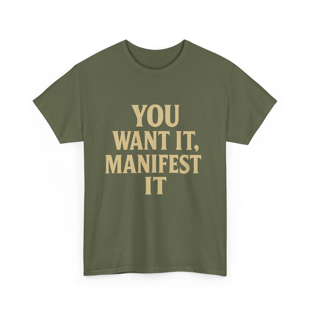 Manifest Your Dreams Unisex Heavy Cotton Tee, Inspirational Tee, Motivational T-Shirt, Gift for Dreamers, Affirmation Apparel
