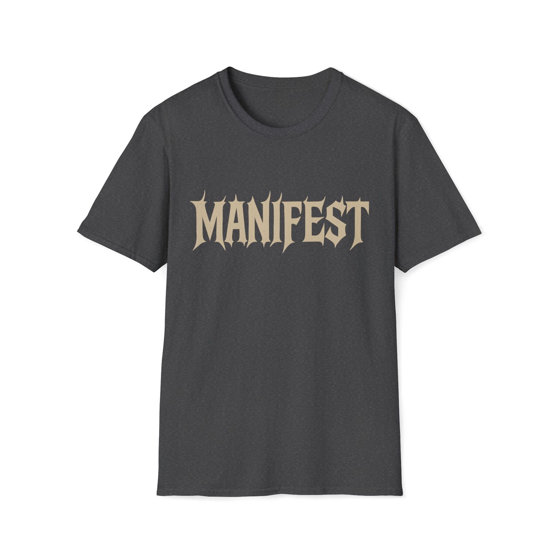 "Manifest" Unisex Softstyle T-Shirt, Inspirational Tee, Motivational Shirt, Gift for Dreamers, Self-Help Apparel