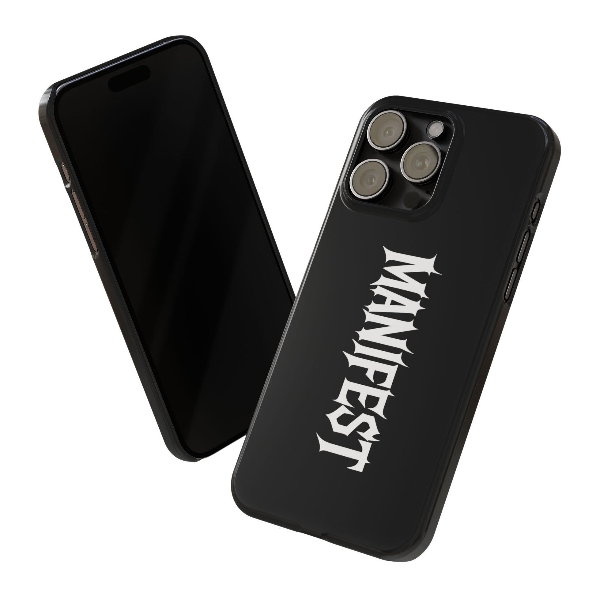 Edgy Slim Phone Cases with 'Manifest' Design, Aesthetic Phone Cover, Cool Gift, Modern Phone Case, Unique Cellphone Accessory