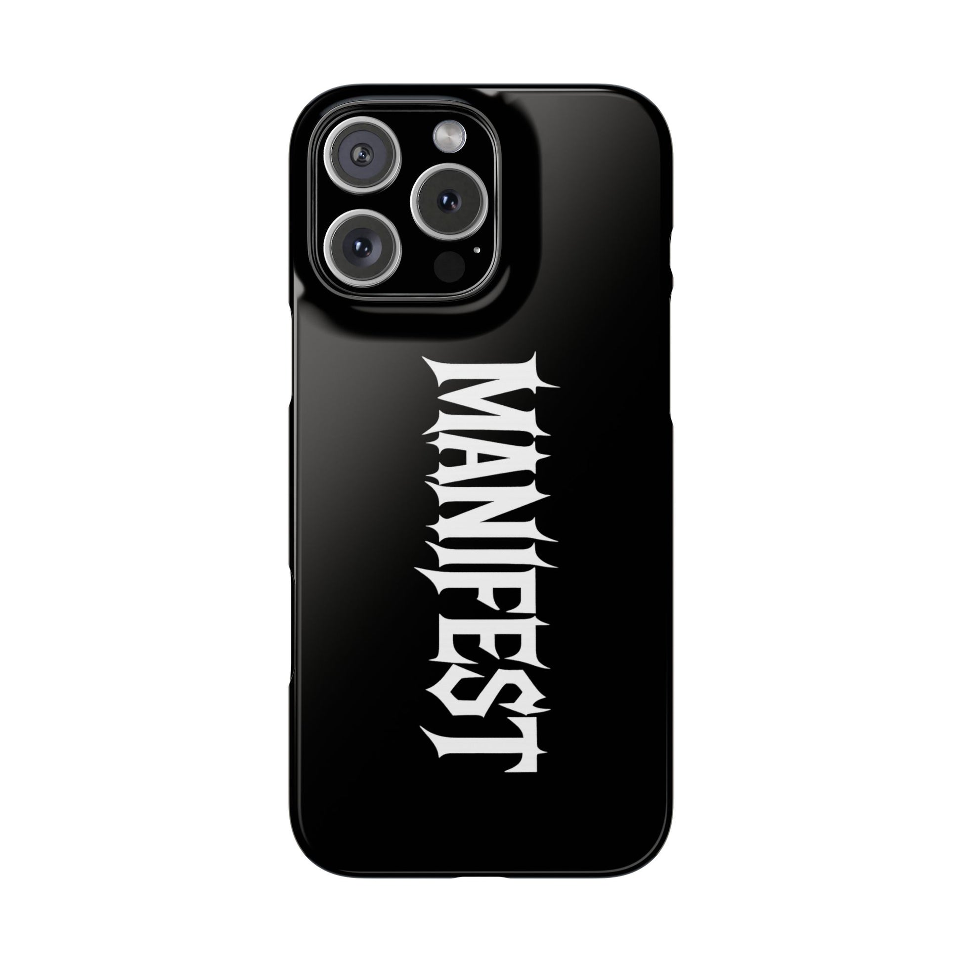 Edgy Slim Phone Cases with 'Manifest' Design, Aesthetic Phone Cover, Cool Gift, Modern Phone Case, Unique Cellphone Accessory