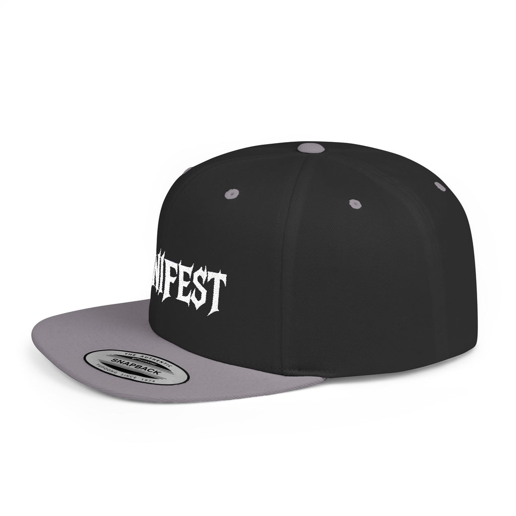 Manifest Flat Bill Snapback Hat, Trendy Snapback Cap, Streetwear Hat, Unique Gift for Him, Fashionable Accessories