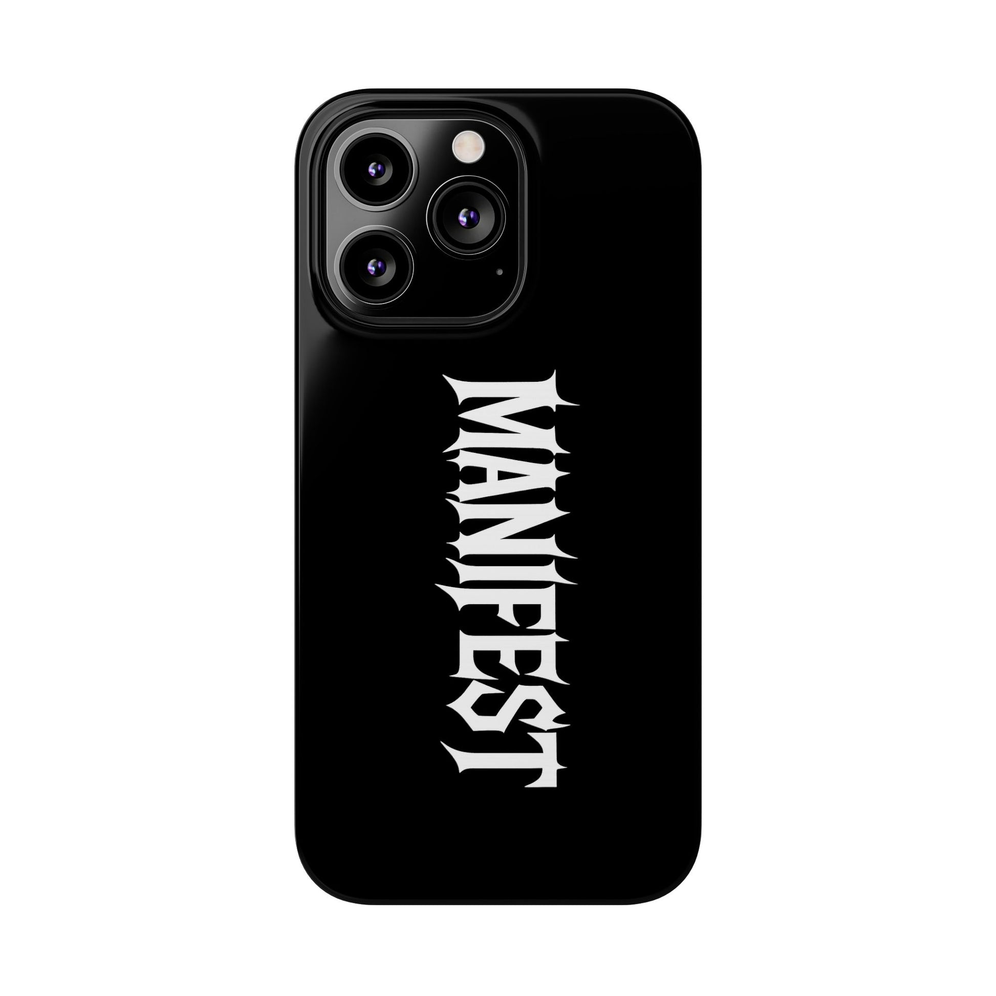 Edgy Slim Phone Cases with 'Manifest' Design, Aesthetic Phone Cover, Cool Gift, Modern Phone Case, Unique Cellphone Accessory
