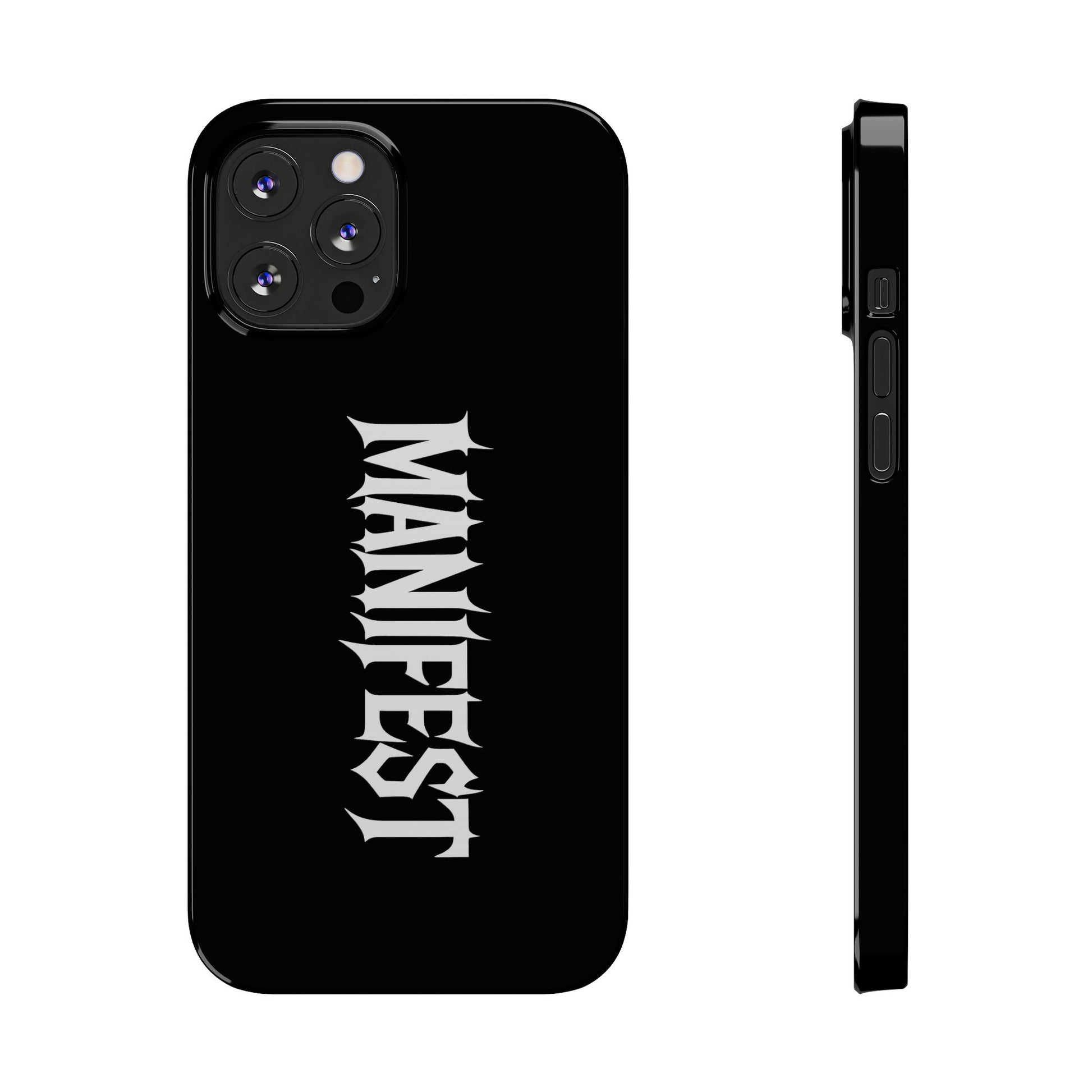 Edgy Slim Phone Cases with 'Manifest' Design, Aesthetic Phone Cover, Cool Gift, Modern Phone Case, Unique Cellphone Accessory