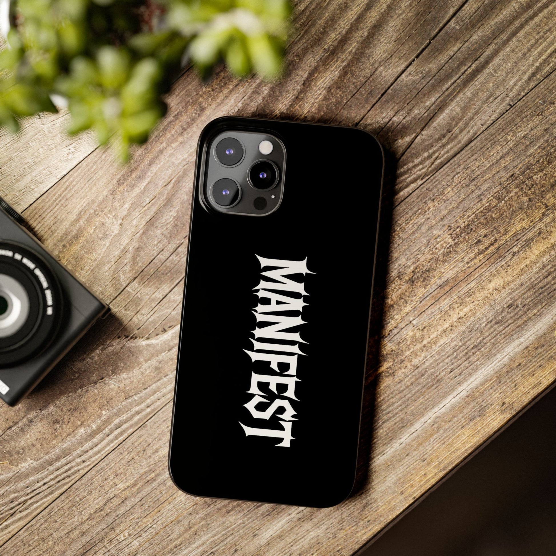 Edgy Slim Phone Cases with 'Manifest' Design, Aesthetic Phone Cover, Cool Gift, Modern Phone Case, Unique Cellphone Accessory