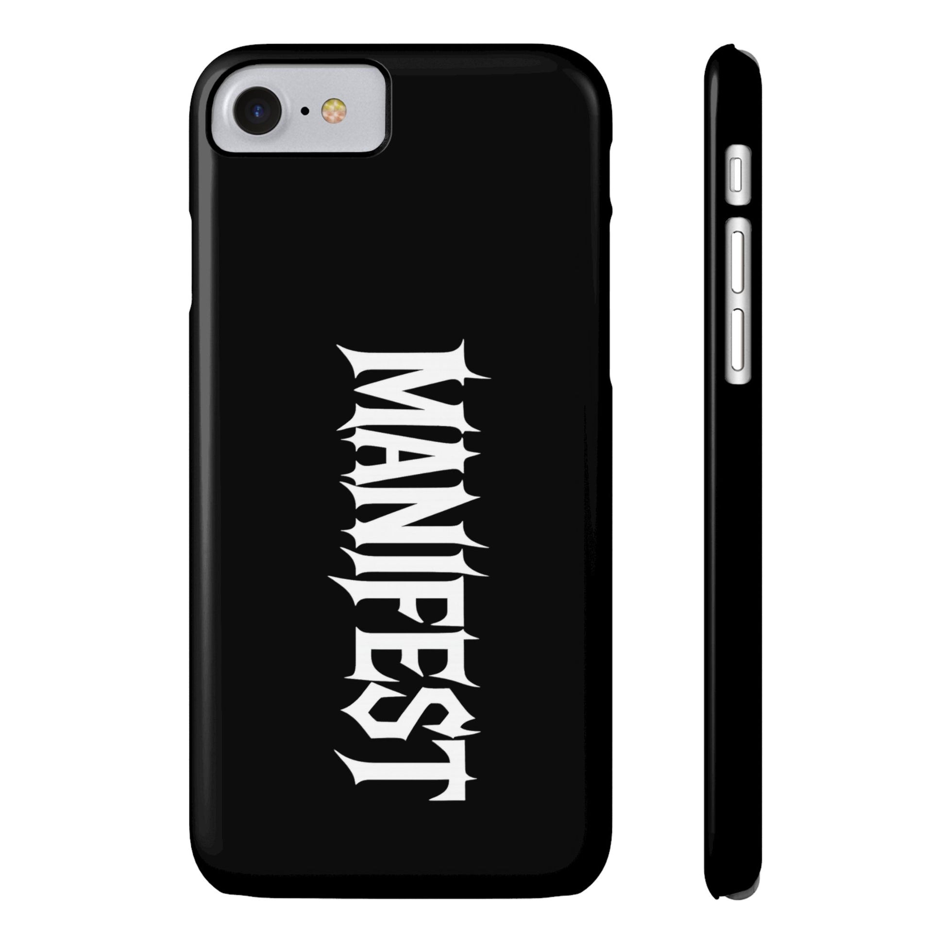 Edgy Slim Phone Cases with 'Manifest' Design, Aesthetic Phone Cover, Cool Gift, Modern Phone Case, Unique Cellphone Accessory