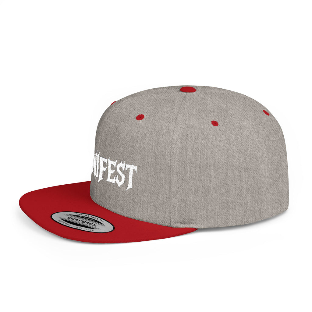 Manifest Flat Bill Snapback Hat, Trendy Snapback Cap, Streetwear Hat, Unique Gift for Him, Fashionable Accessories