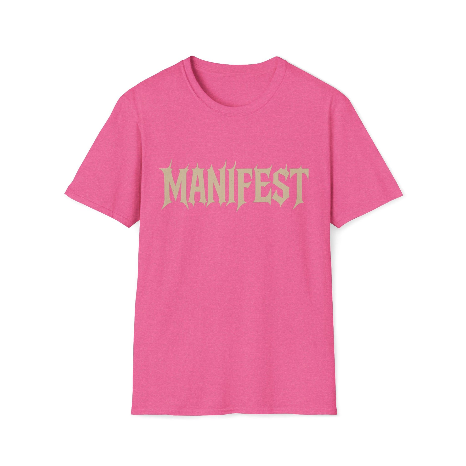 "Manifest" Unisex Softstyle T-Shirt, Inspirational Tee, Motivational Shirt, Gift for Dreamers, Self-Help Apparel