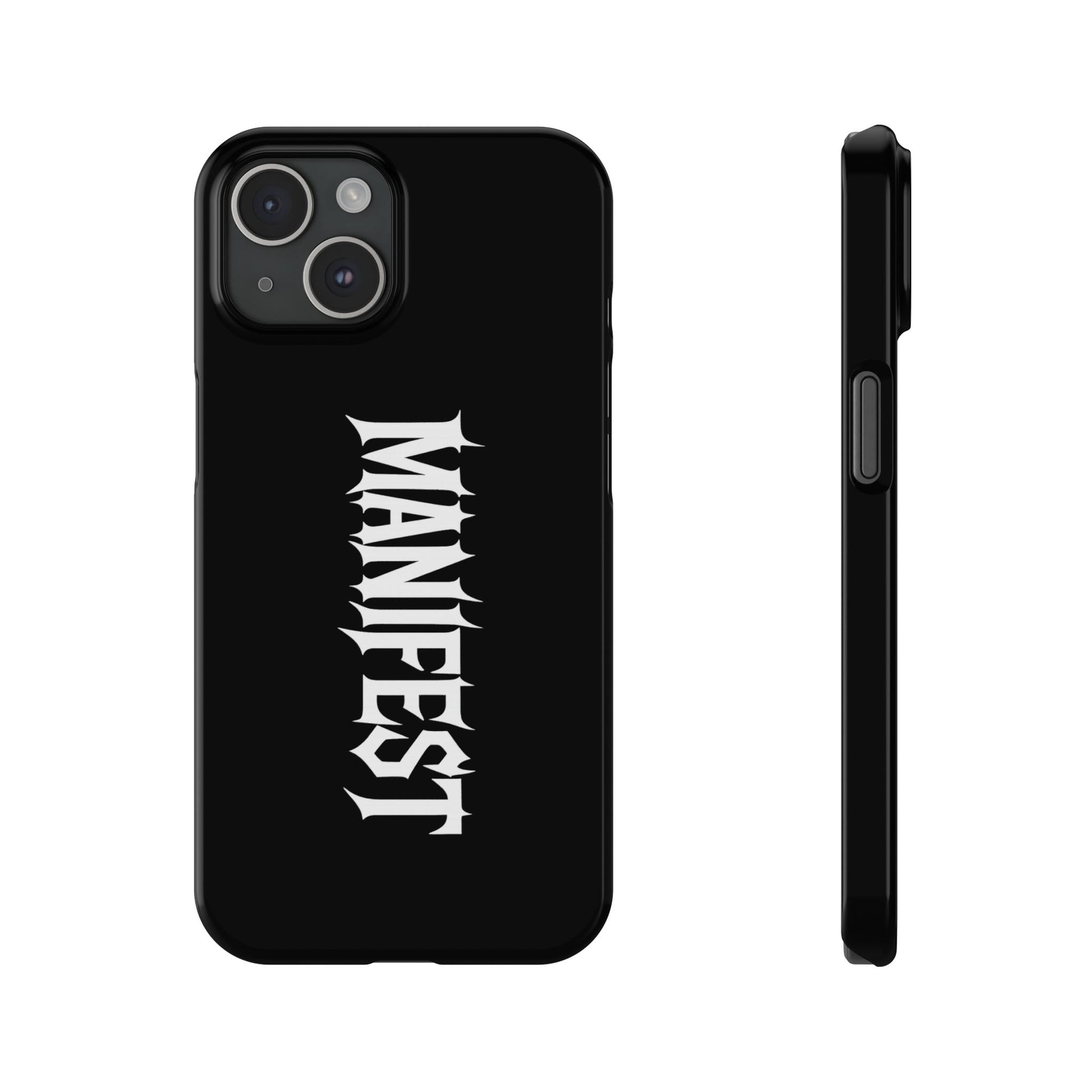 Edgy Slim Phone Cases with 'Manifest' Design, Aesthetic Phone Cover, Cool Gift, Modern Phone Case, Unique Cellphone Accessory