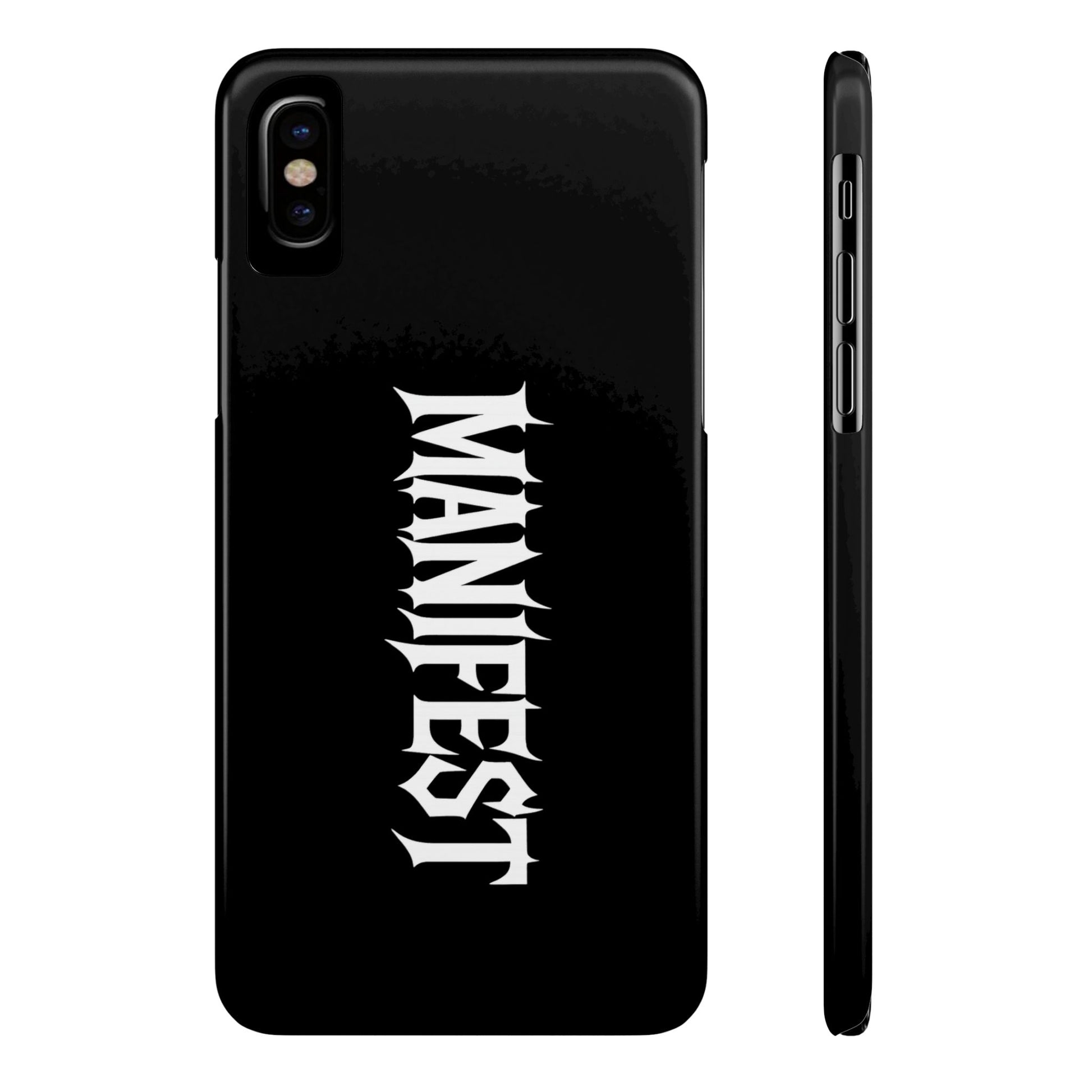 Edgy Slim Phone Cases with 'Manifest' Design, Aesthetic Phone Cover, Cool Gift, Modern Phone Case, Unique Cellphone Accessory