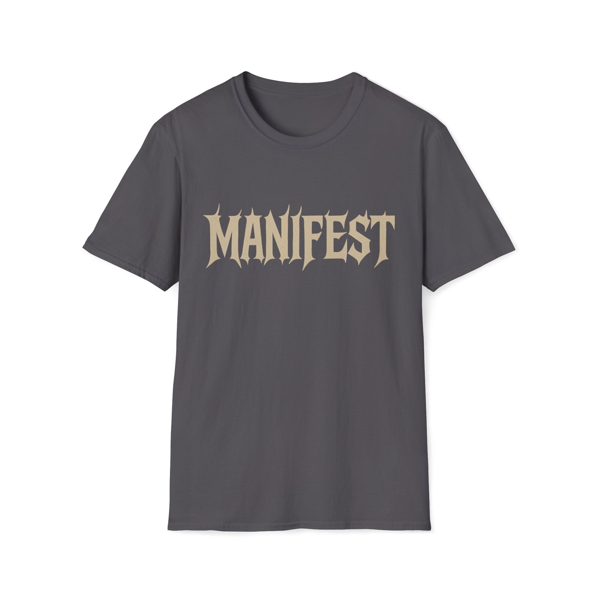"Manifest" Unisex Softstyle T-Shirt, Inspirational Tee, Motivational Shirt, Gift for Dreamers, Self-Help Apparel